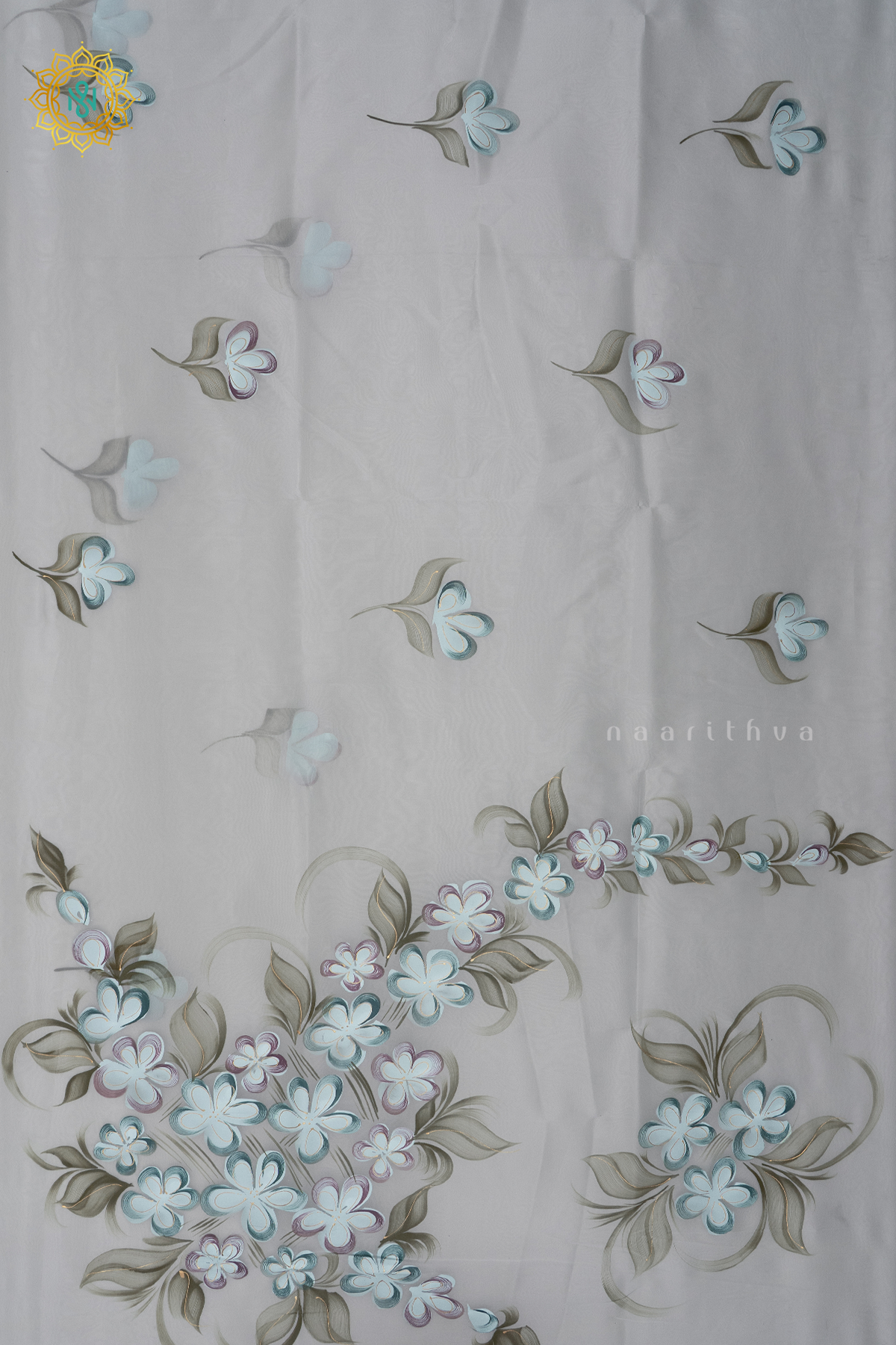 GREY - ORGANZA HAND PAINTED