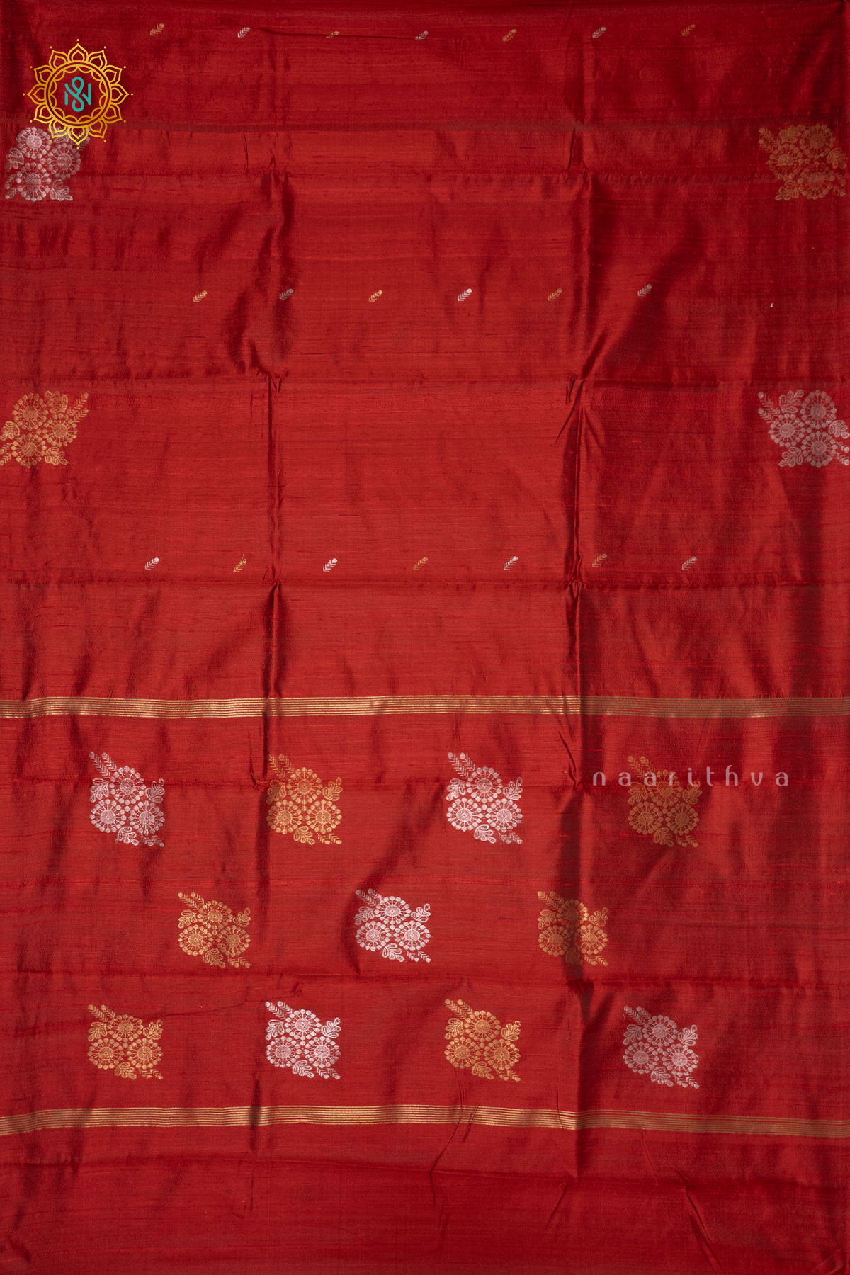 RED - PURE TUSSAR SILK