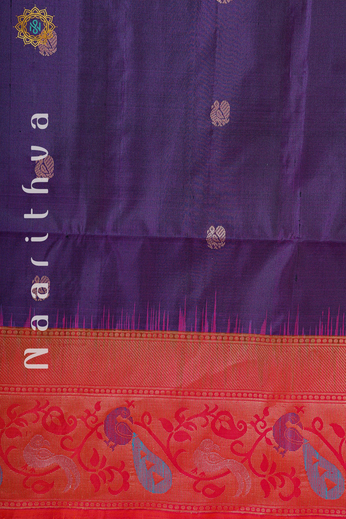 DEEP PURPLE WITH PINK - PURE KANJIVARAM SOFT SILK