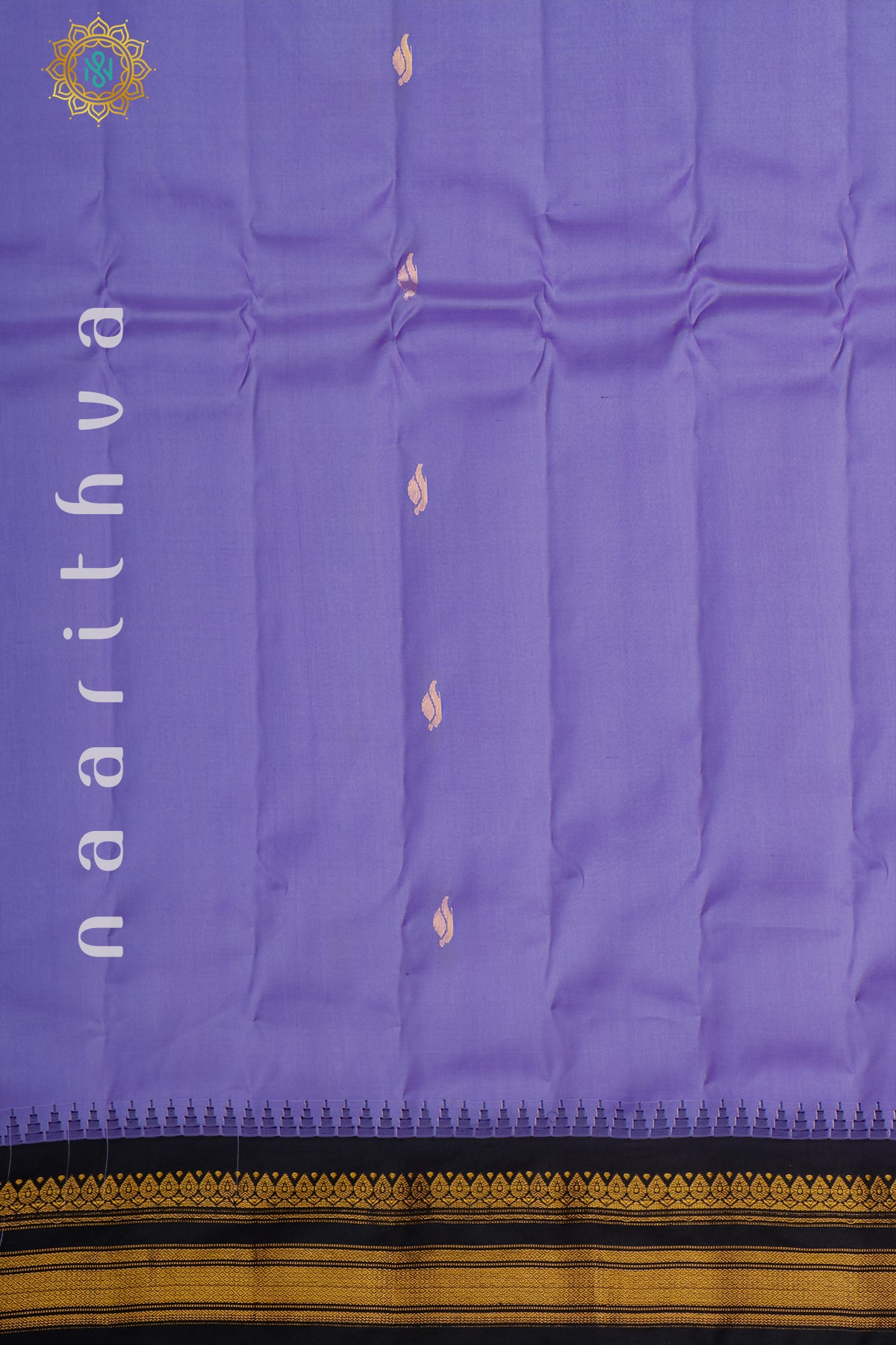 LAVENDER WITH BLACK - PURE GADWAL SILK