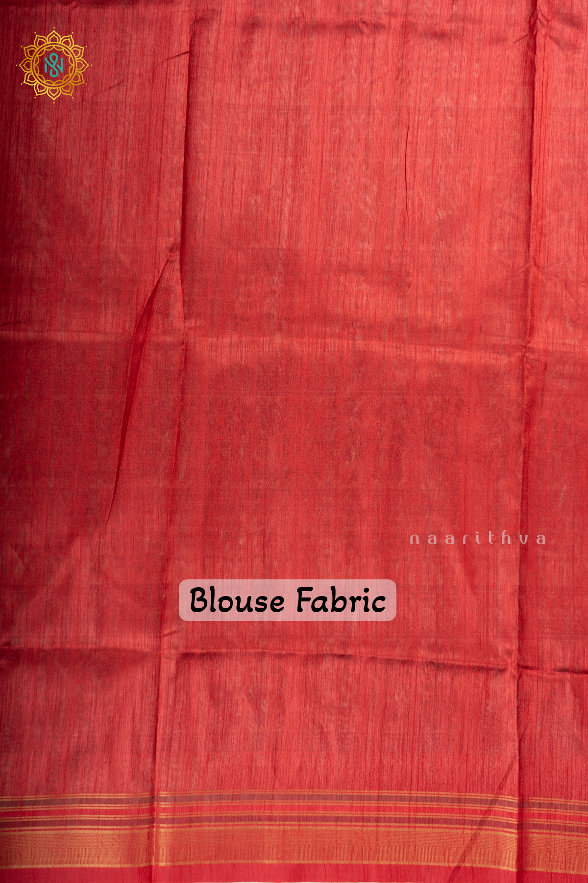 Black With Red Semi Tussar Silk With Printed Body With Zari Border & Pallu