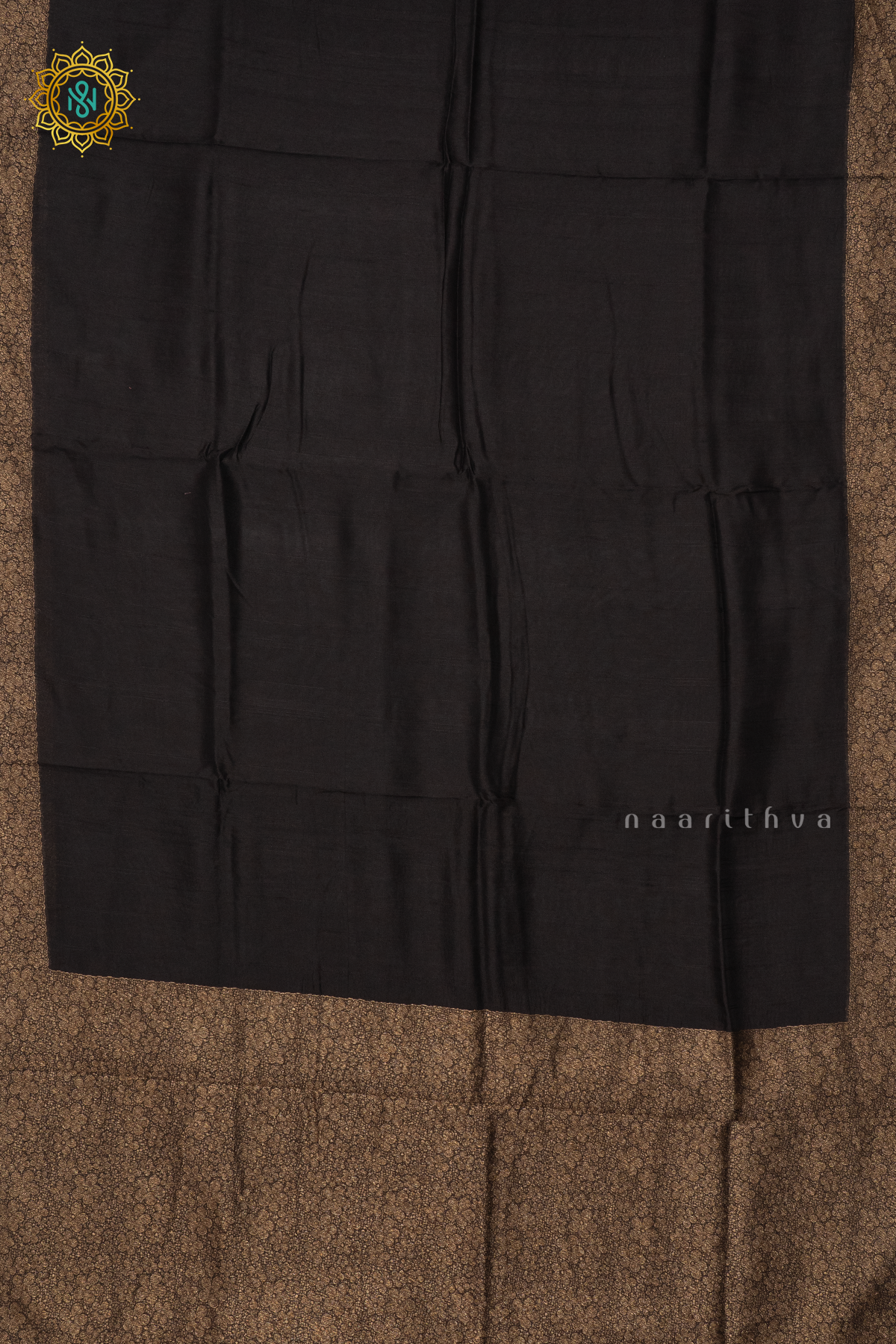 BLACK - SEMI TUSSAR SILK