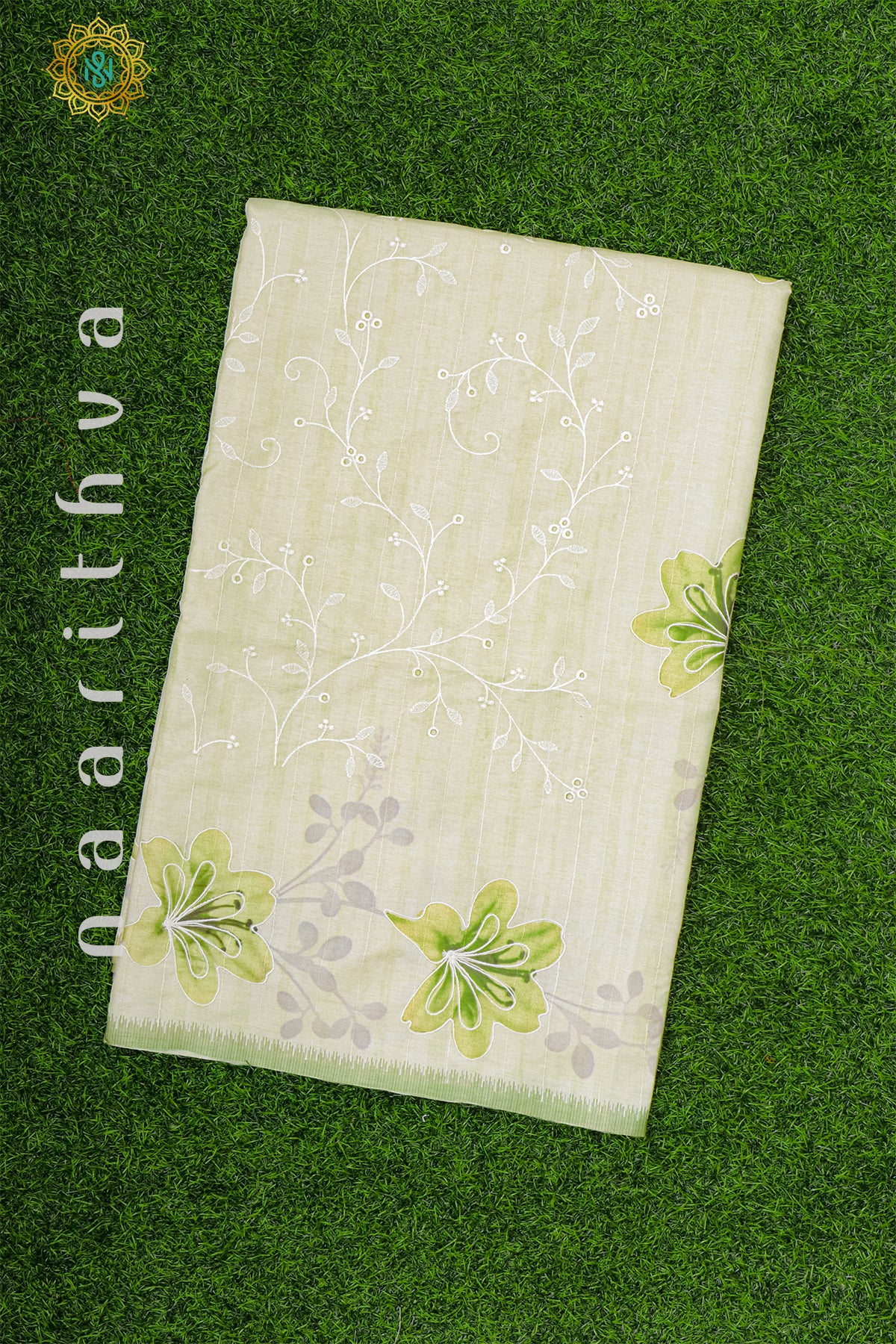 OFF WHITE WITH LIGHT GREEN - KOTHA TUSSAR