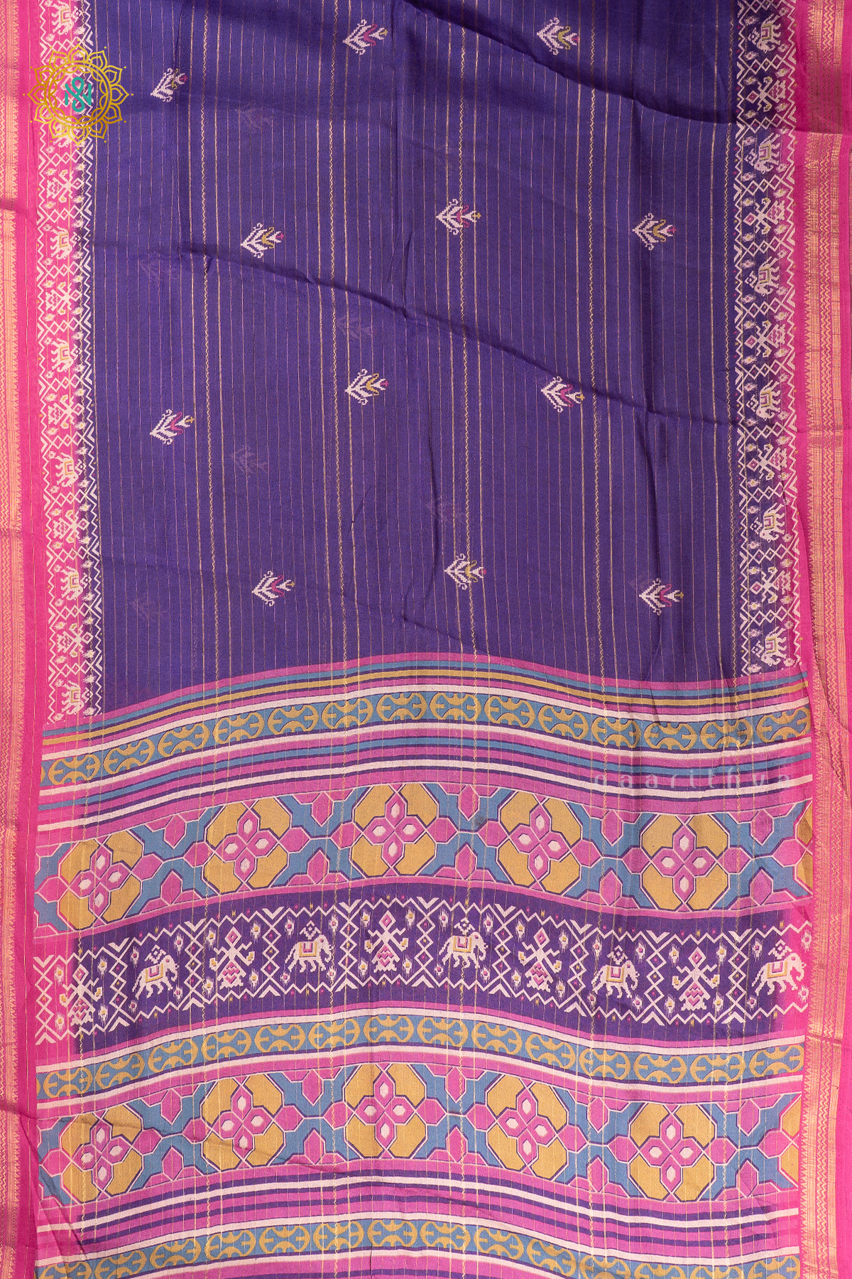 PURPLE WITH PINK - SEMI GEORGETTE