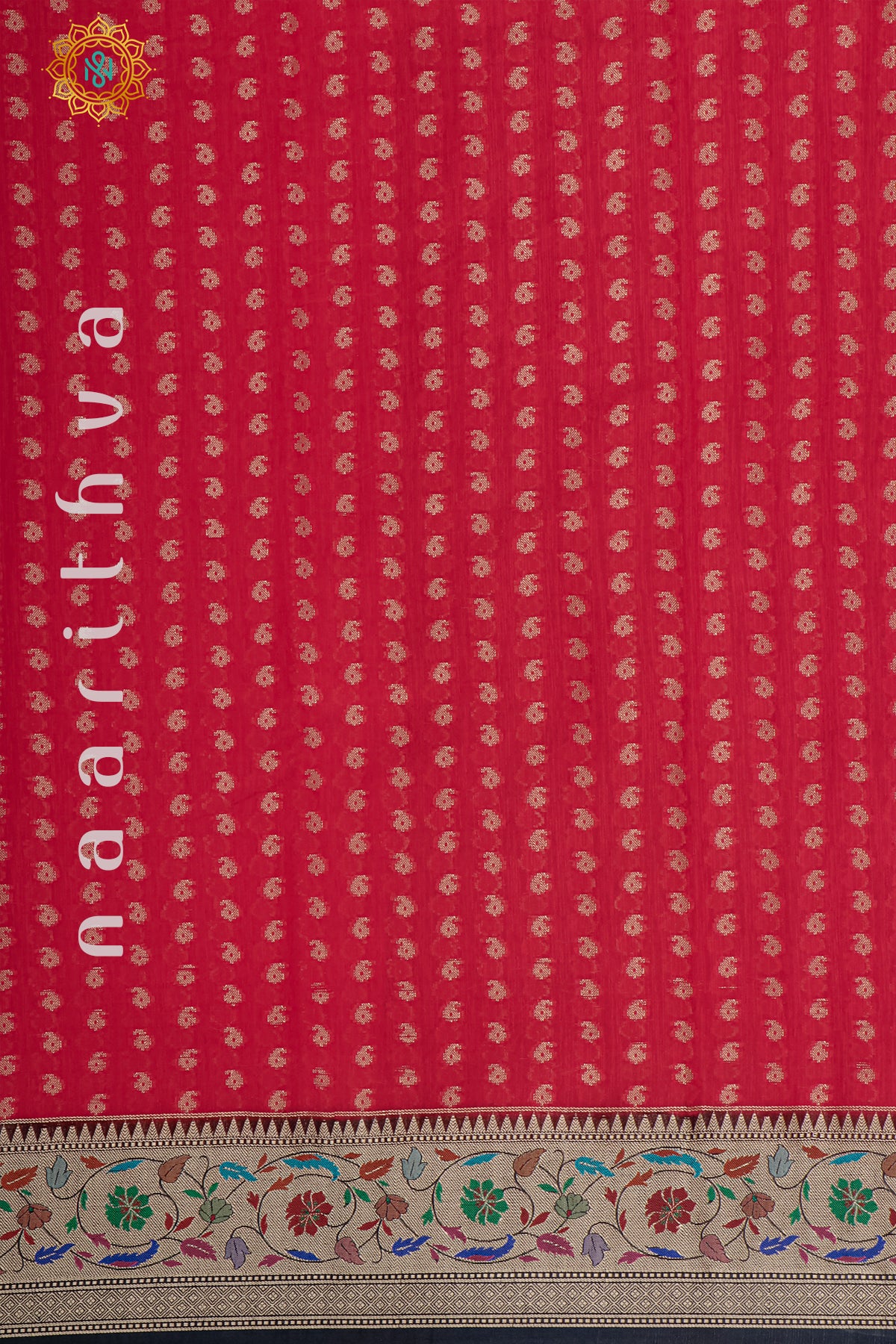 RED WITH BLACK - JUTE COTTON