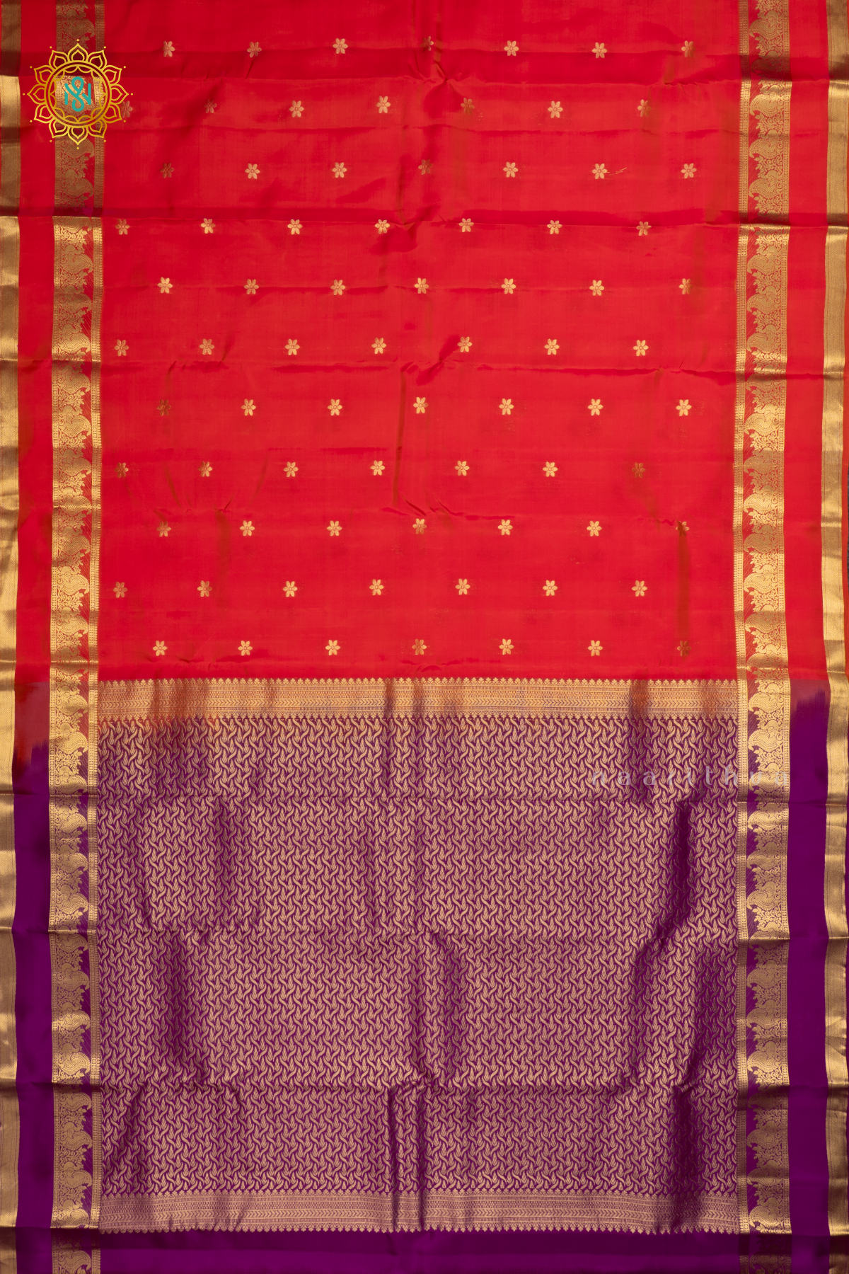 Dual Shade of Pink with Purple Pure Mix Kanjivaram Silk Saree with Zari Woven Buttas and Zari Woven Gap Border With Contrast Pallu & Blouse