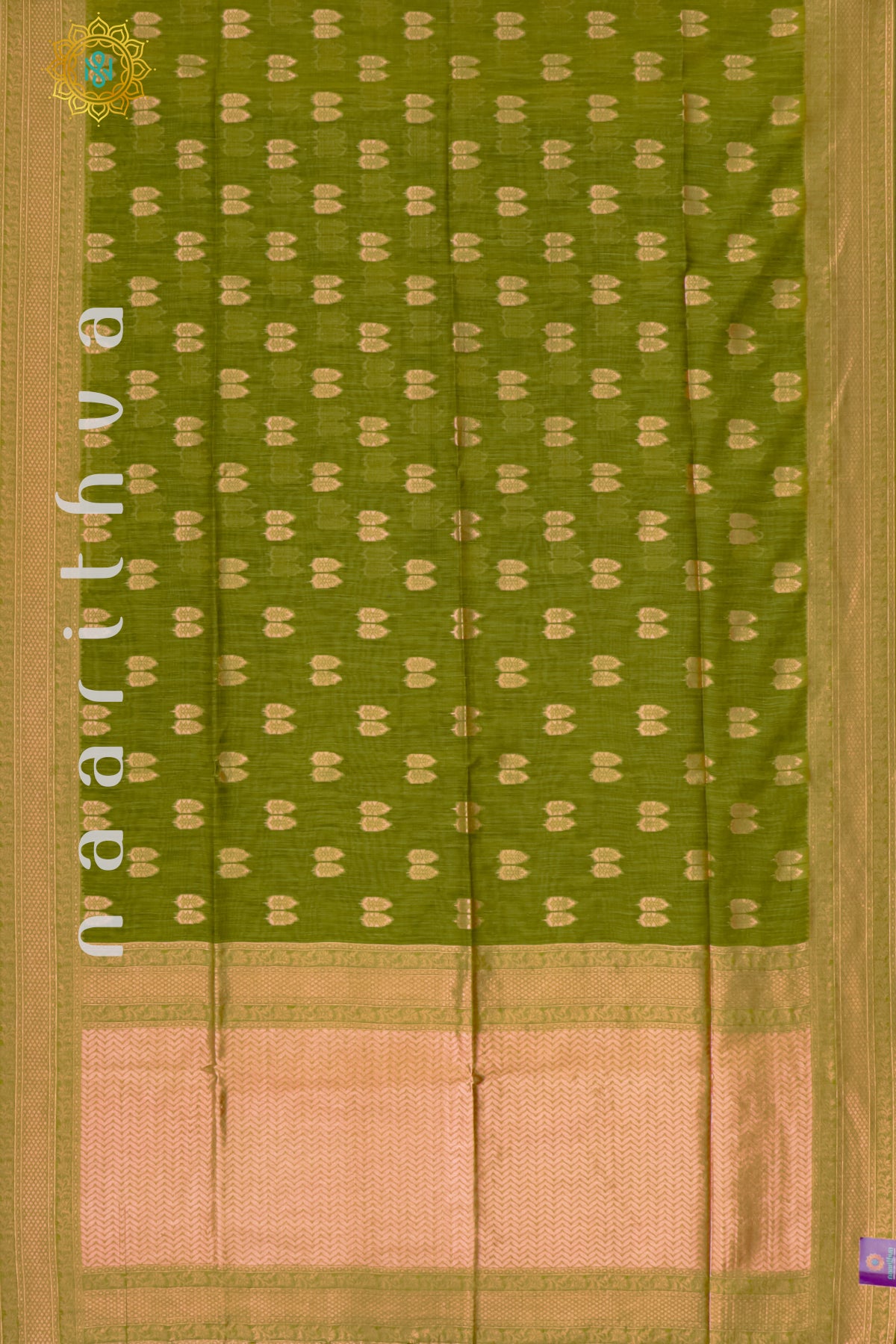 PARROT GREEN - SEMI RAW SILK