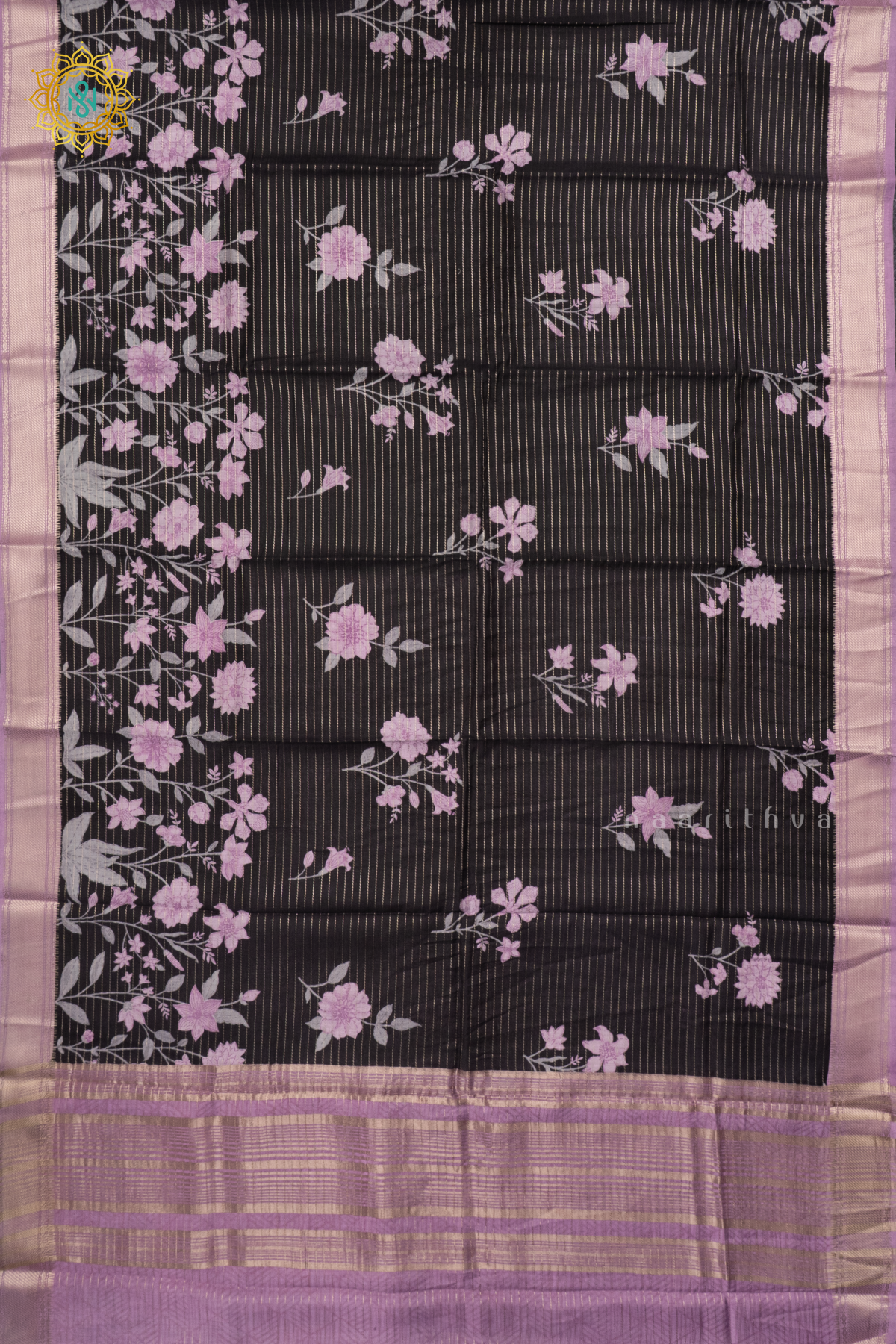 BLACK WITH LAVENDER - BUTTER CREPE
