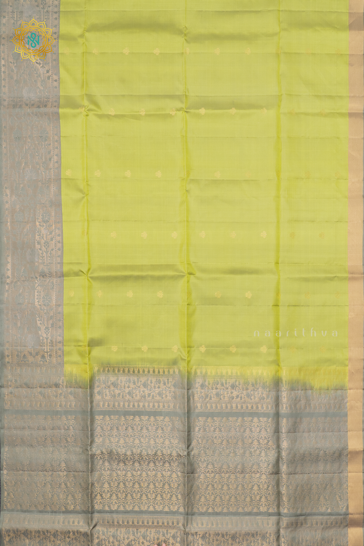 PARROT GREEN WITH PISTA GREEN - PURE KANJIVARAM SOFT SILK
