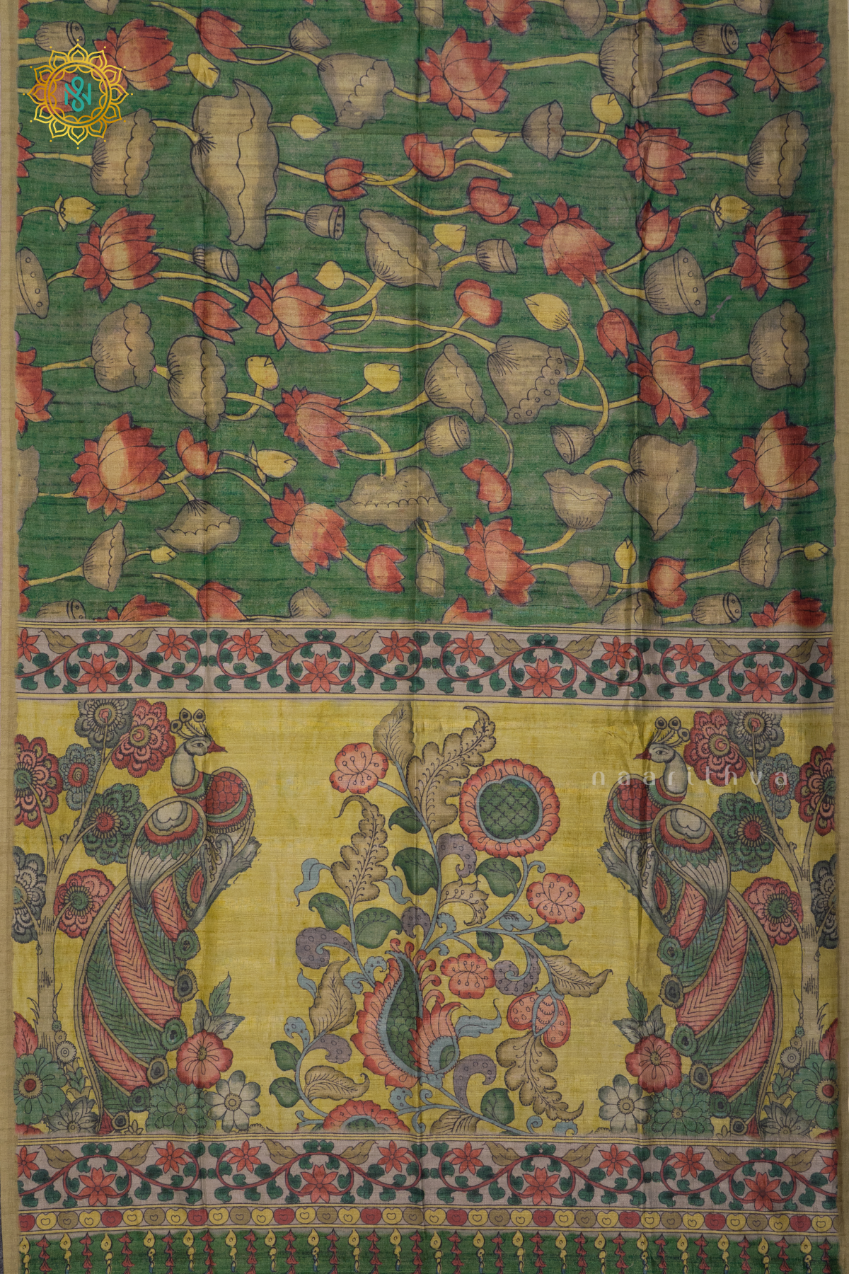 GREEN WITH LEMON YELLOW - SEMI GICHA TUSSAR