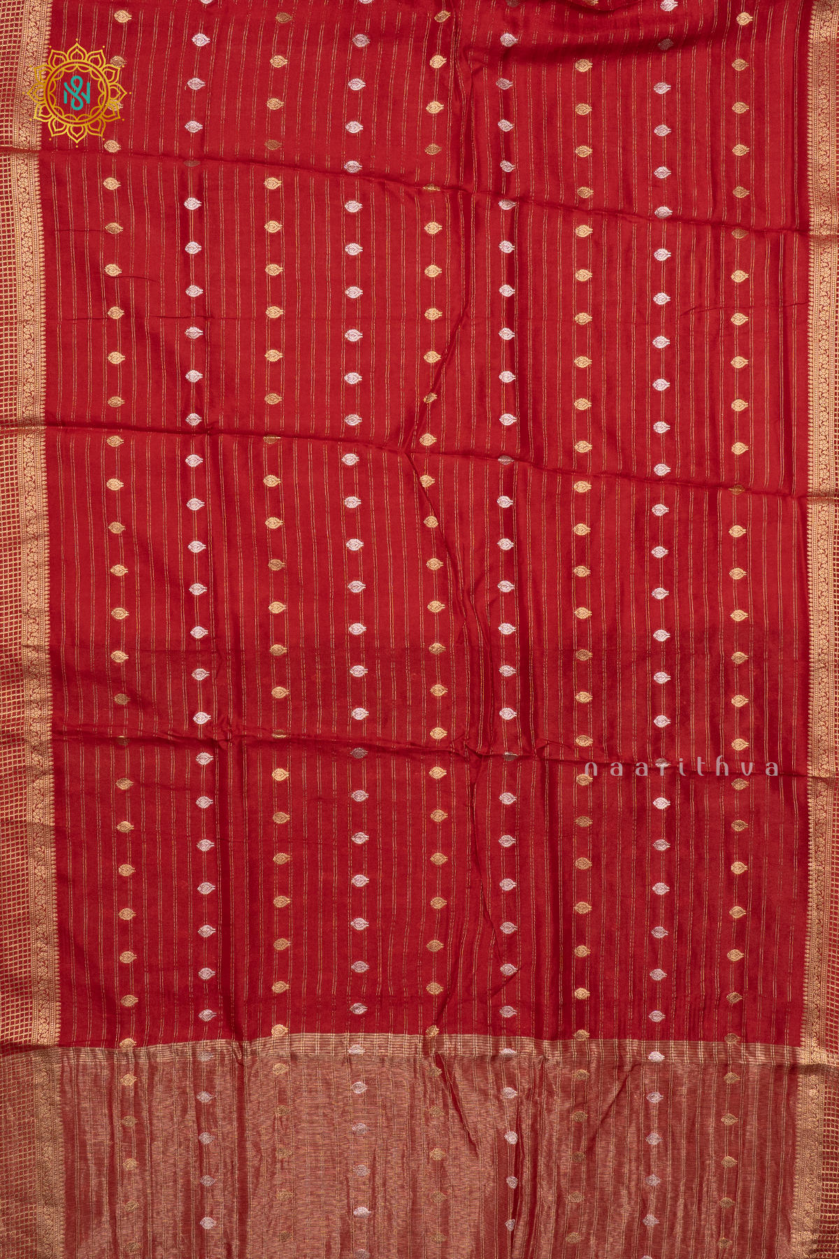 RED WITH GREEN - DOLA SILK