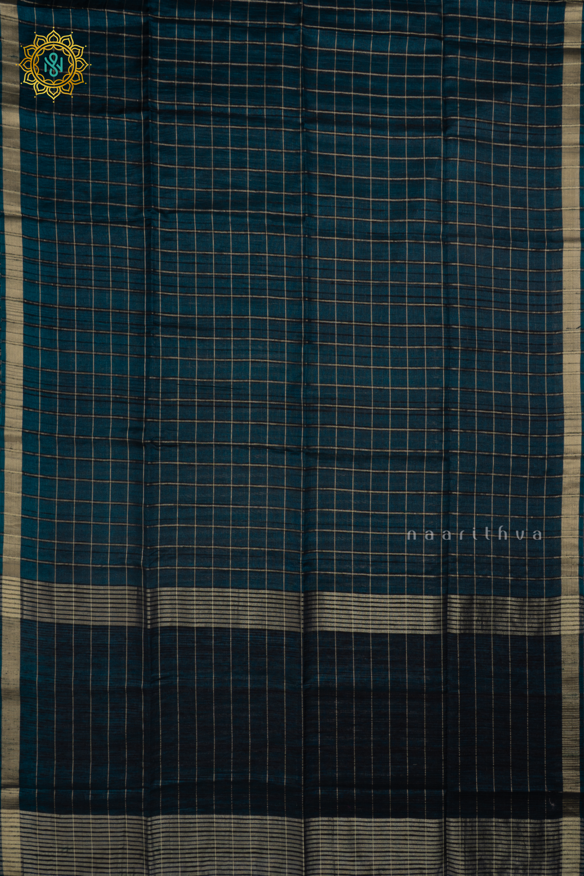 BLUE - SEMI RAW SILK SAREE WITH ALLOVER ZARI CHECKS
