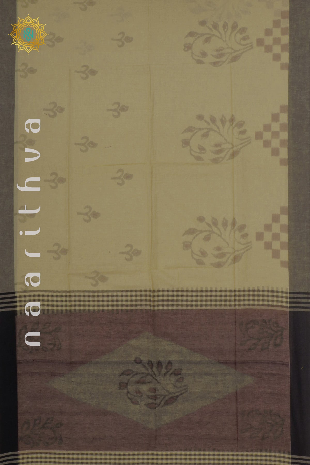 BEIGE WITH BLACK - MUL COTTON