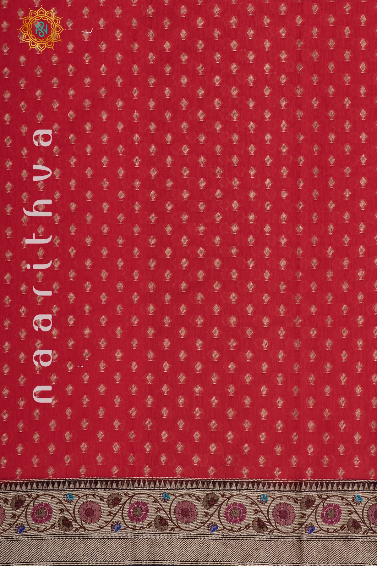 RED WITH BLACK - JUTE COTTON