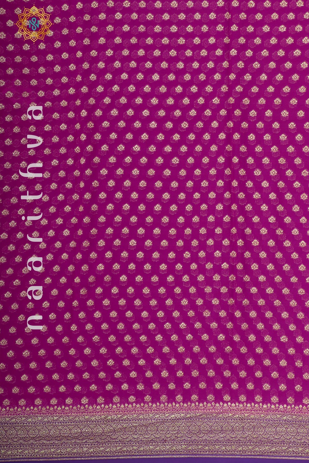 PINK WITH PURPLE - PURE BANARASI KHADDI GEORGETTE