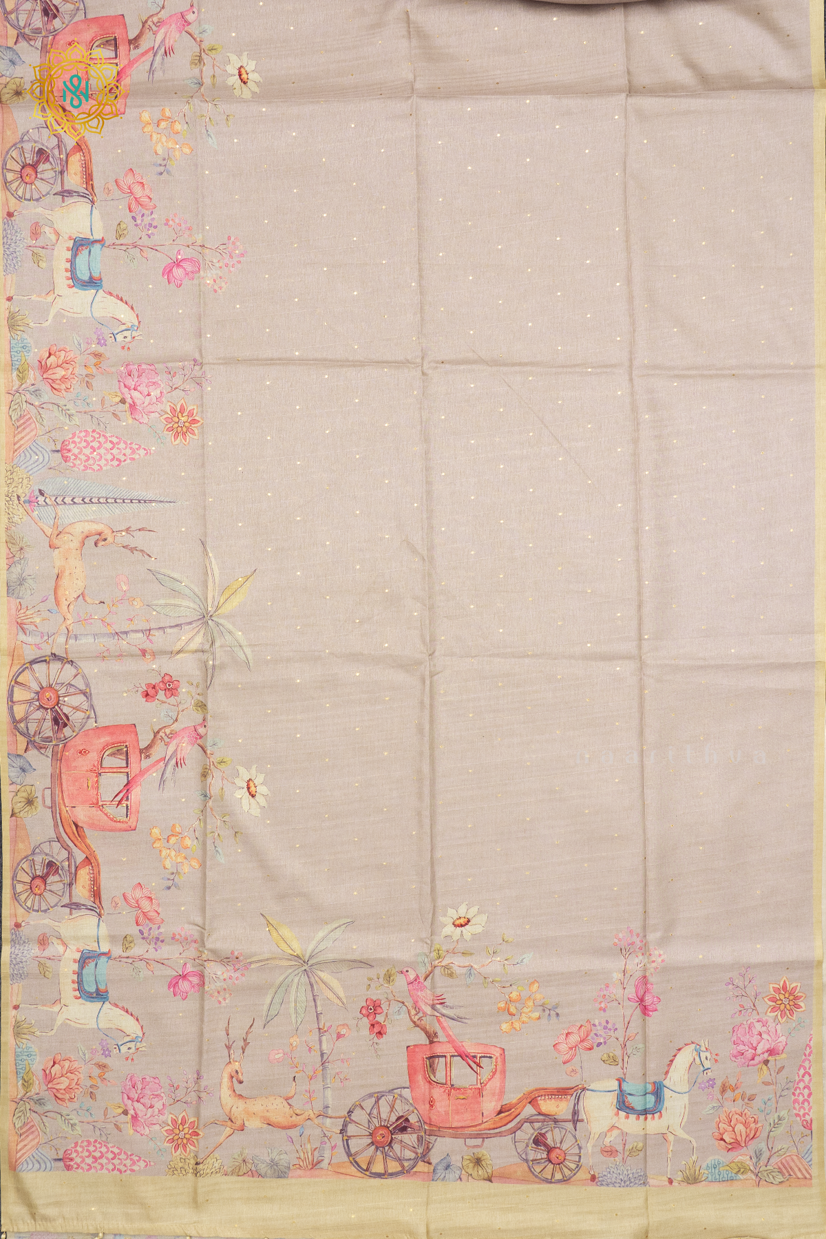 BEIGE WITH LIGHT YELLOW - SEMI TUSSAR