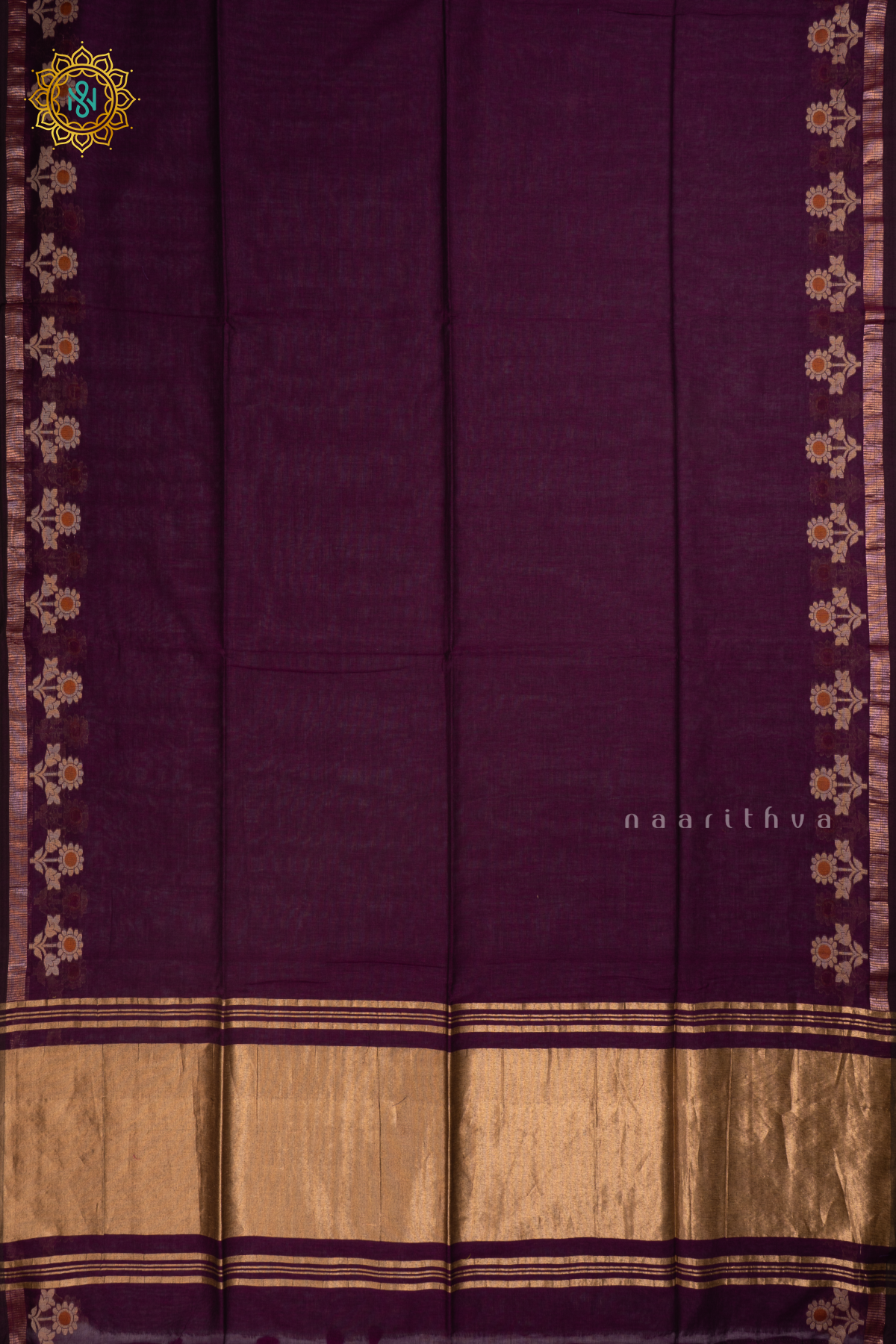 WINE - MUL COTTON SAREE