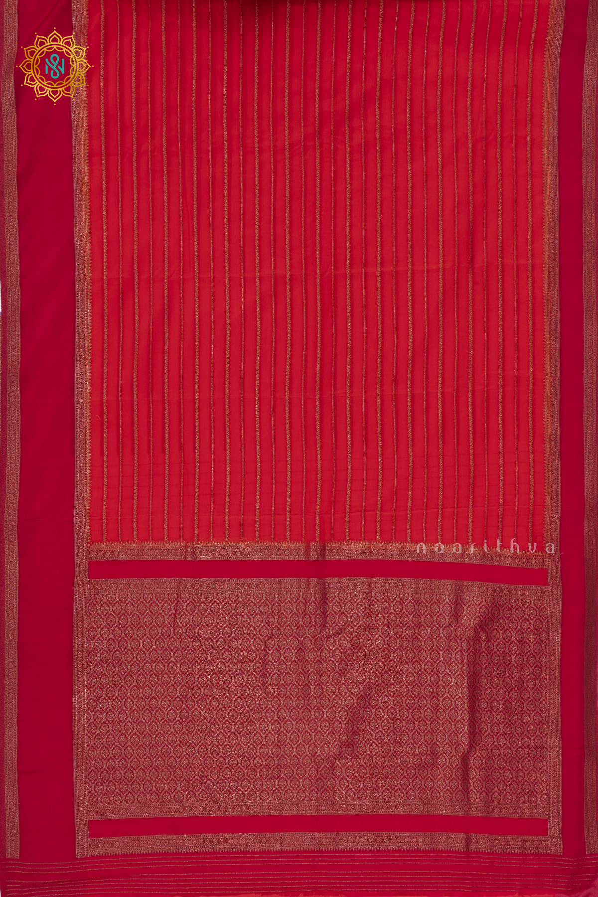 ORANGE WITH PINK - SEMI CREPE GEORGETTE