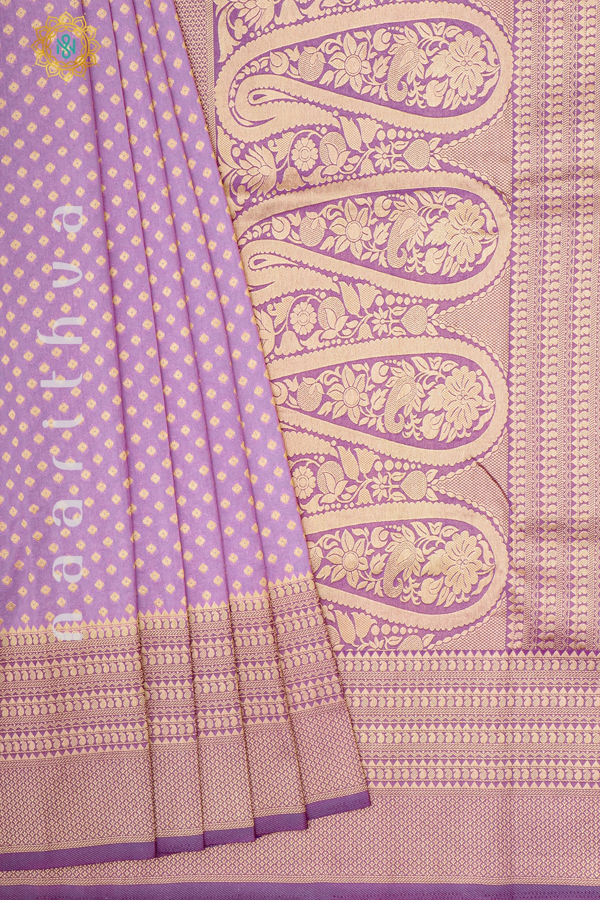 LAVENDER WITH PURPLE - SEMI BANARASI GEORGETTE