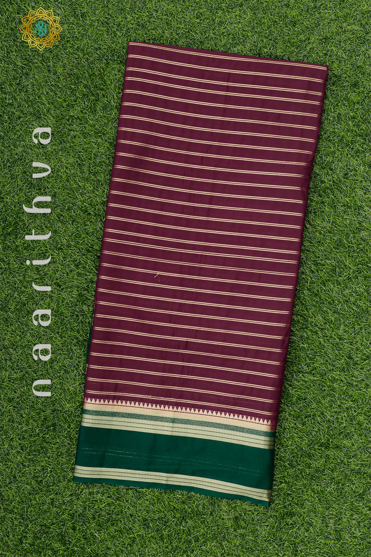 WINE WITH GREEN - SEMI MYSORE CREPE SILK