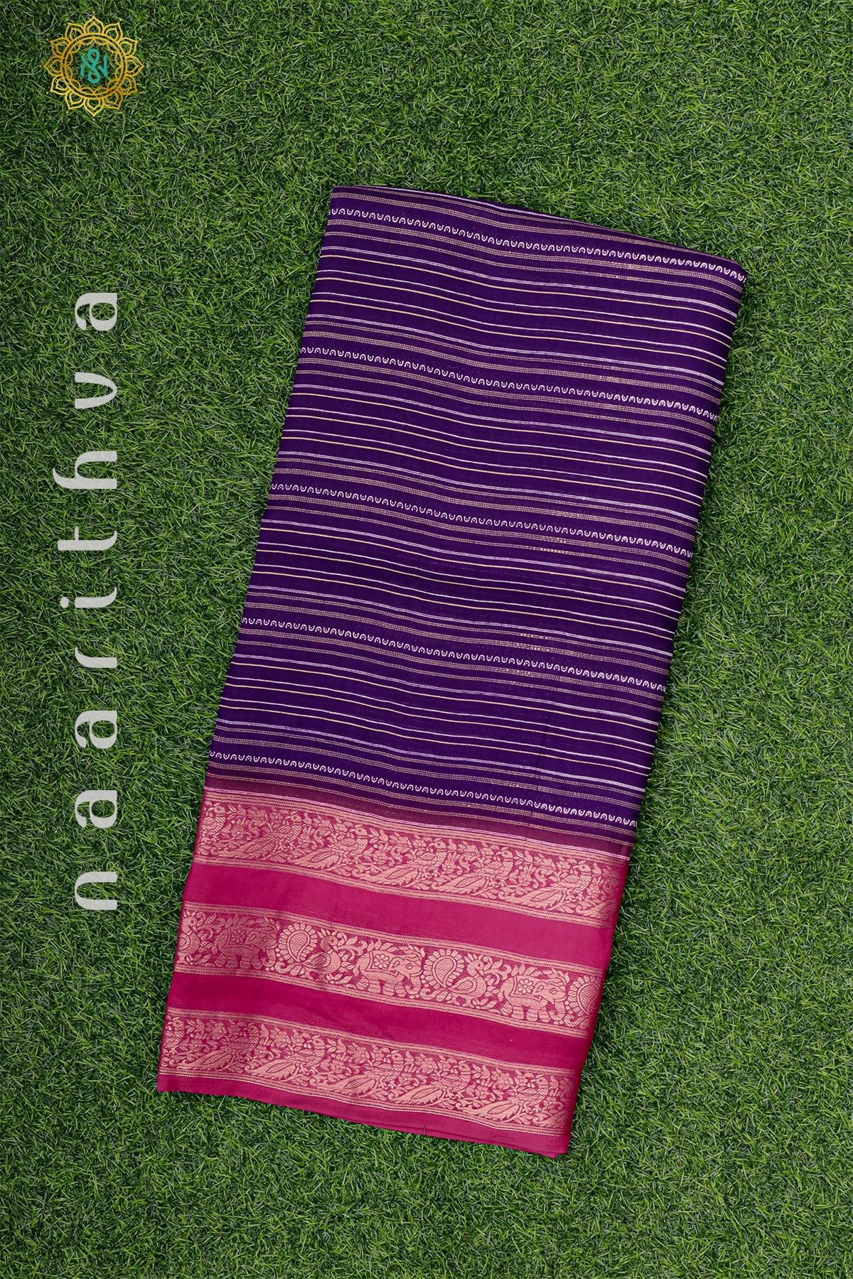 PURPLE WITH PINK - SEMI GEORGETTE