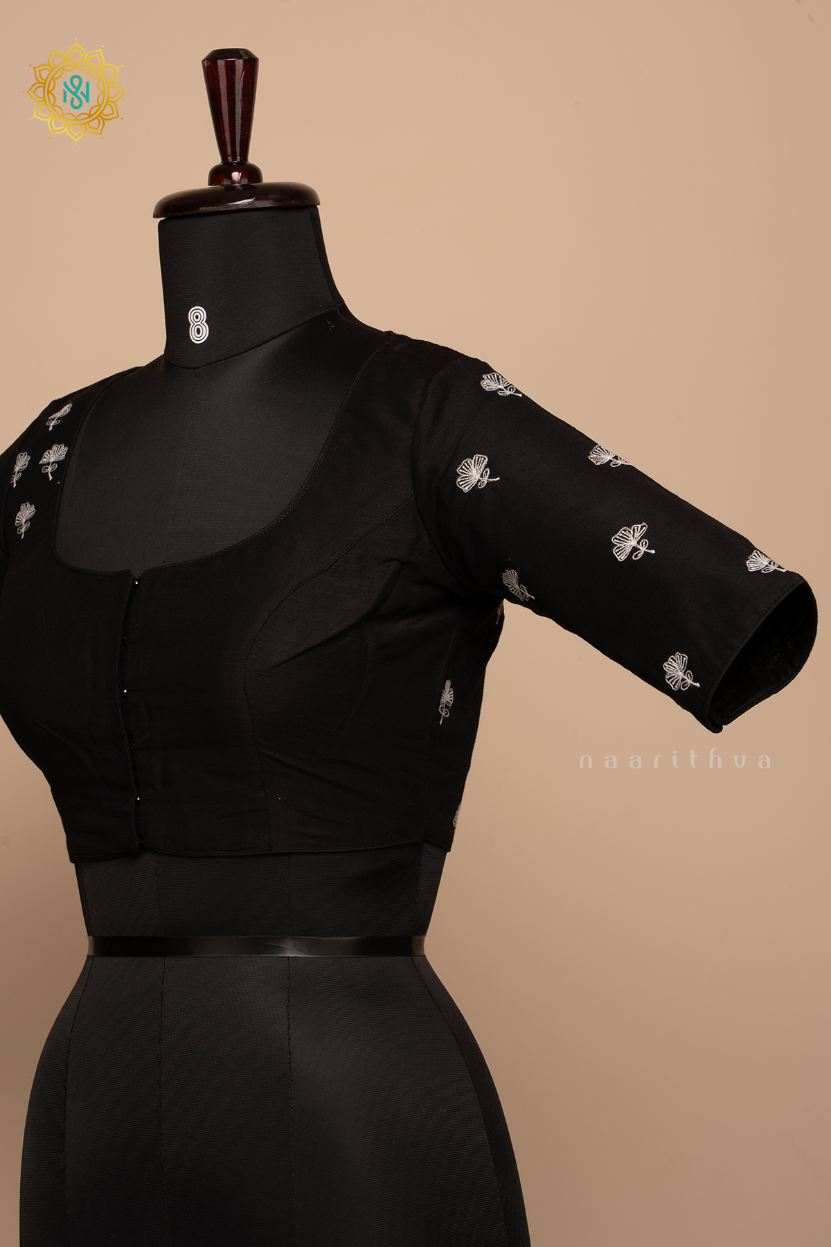 Black - Cotton Silk Readymade Blouse