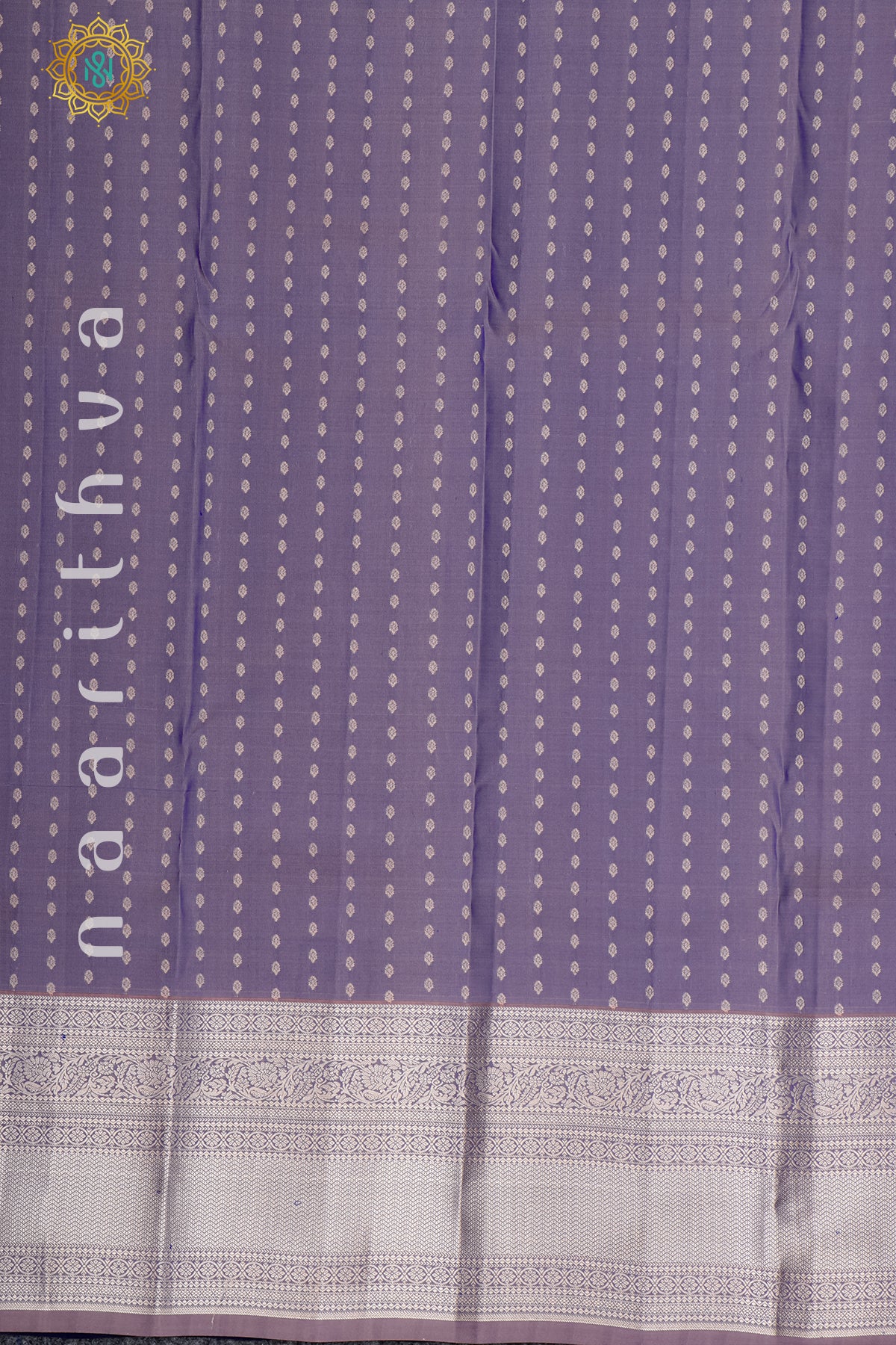 LAVENDER WITH NAVY BLUE - KANJIVARAM PURE MIX