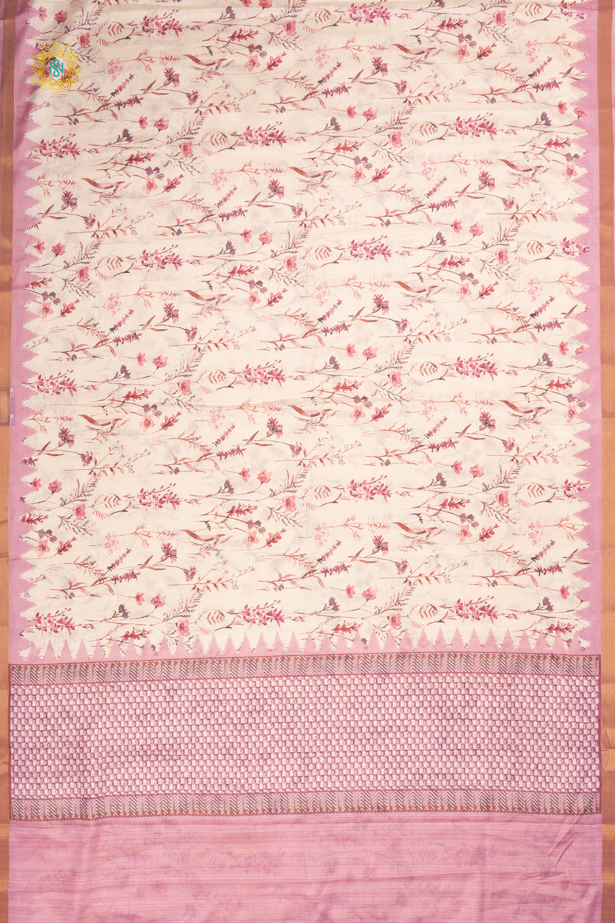 OFF WHITE WITH PINK - SOFT TUSSAR