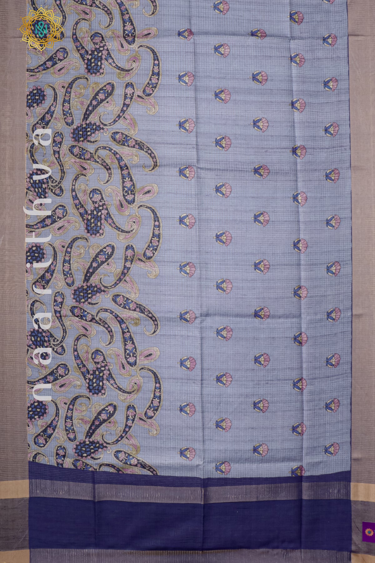 BLUE - SEMI TUSSAR SILK