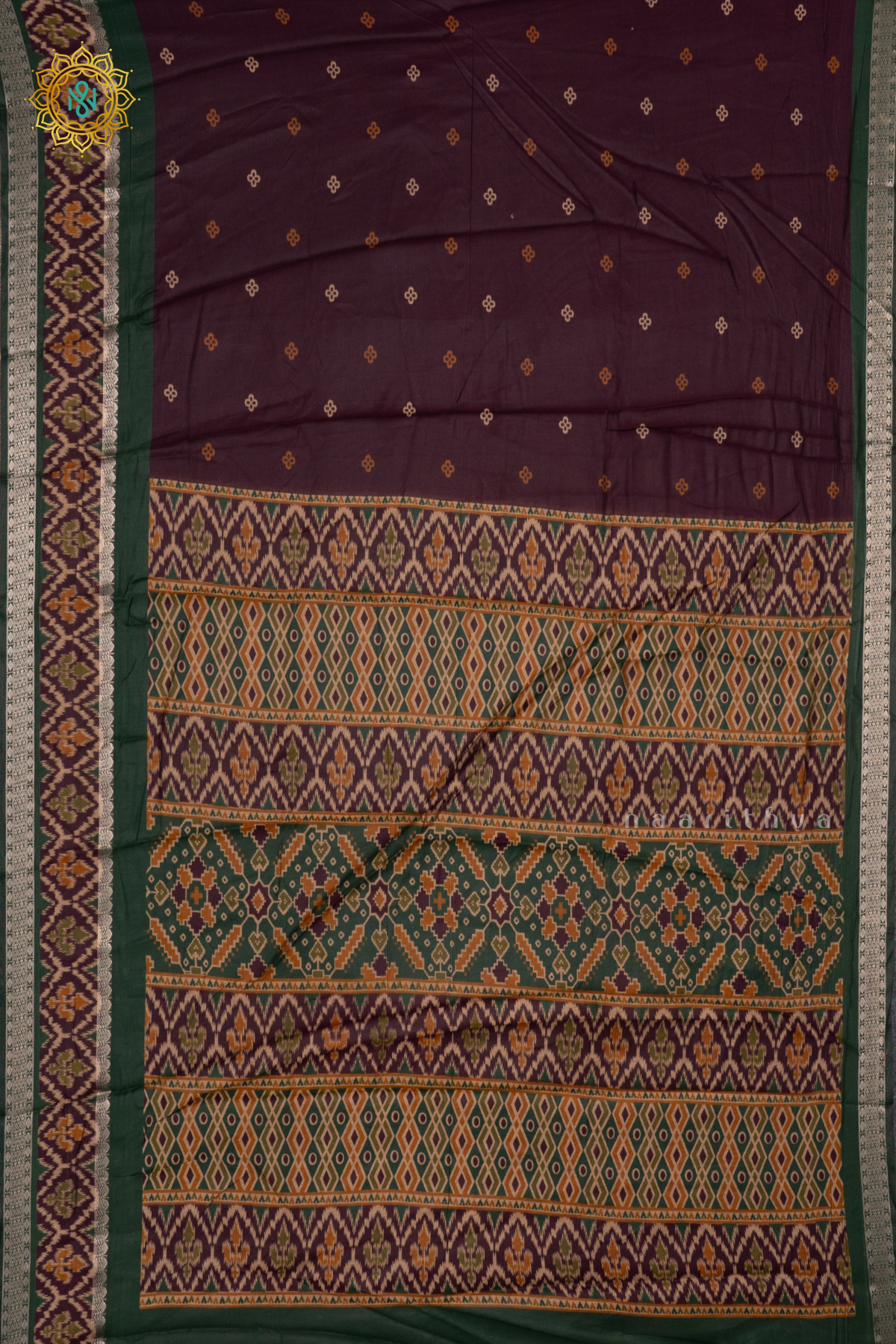 DEEP WINE WITH GREEN - SOFT COTTON