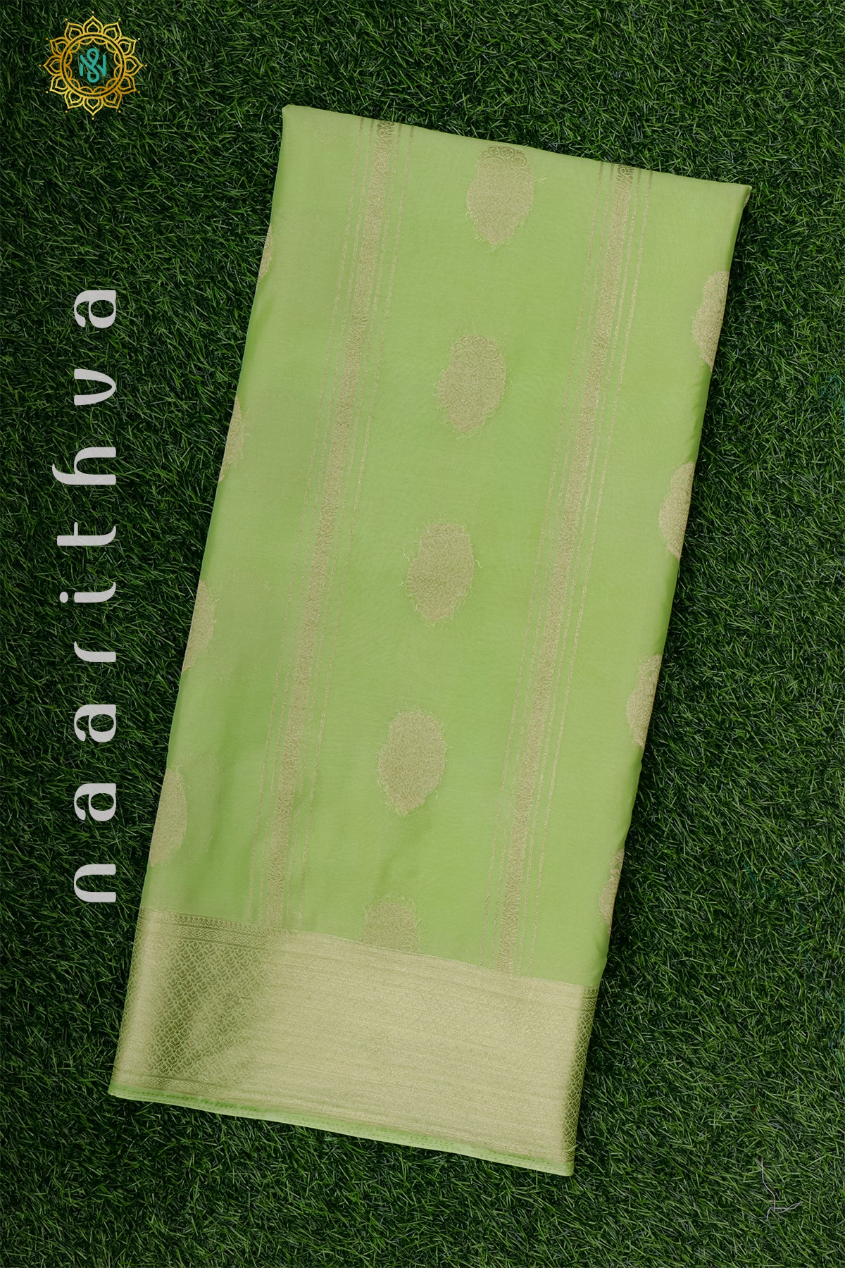 PISTA GREEN WITH CYAN GREEN - SEMI CREPE GEORGETTE