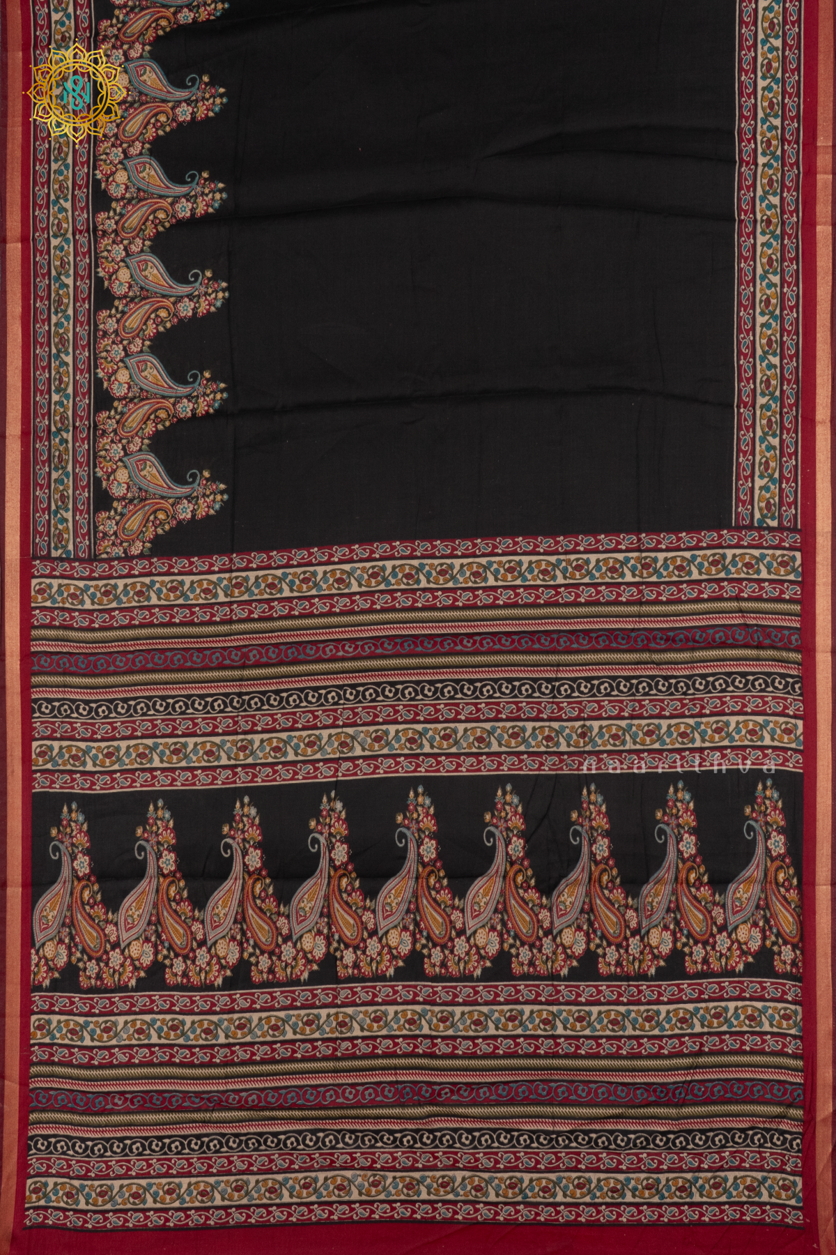 BLACK WITH MAROON - SOFT COTTON