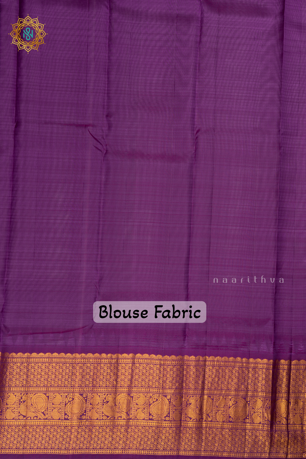 Blue With Purple Pure Gadwal Silk Saree With Zari Woven Buttas And Contrast Zari Border