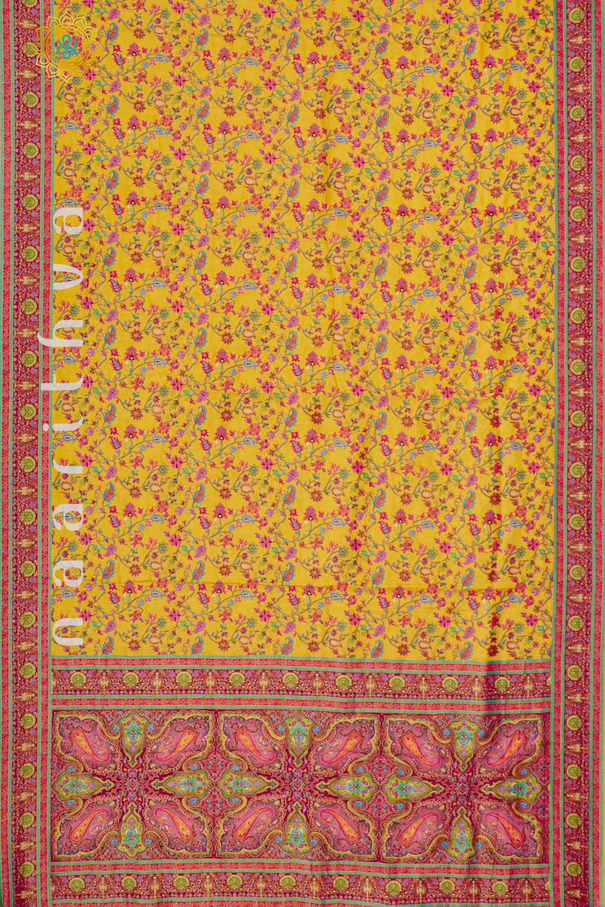 YELLOW WITH PINK - DOLA SILK