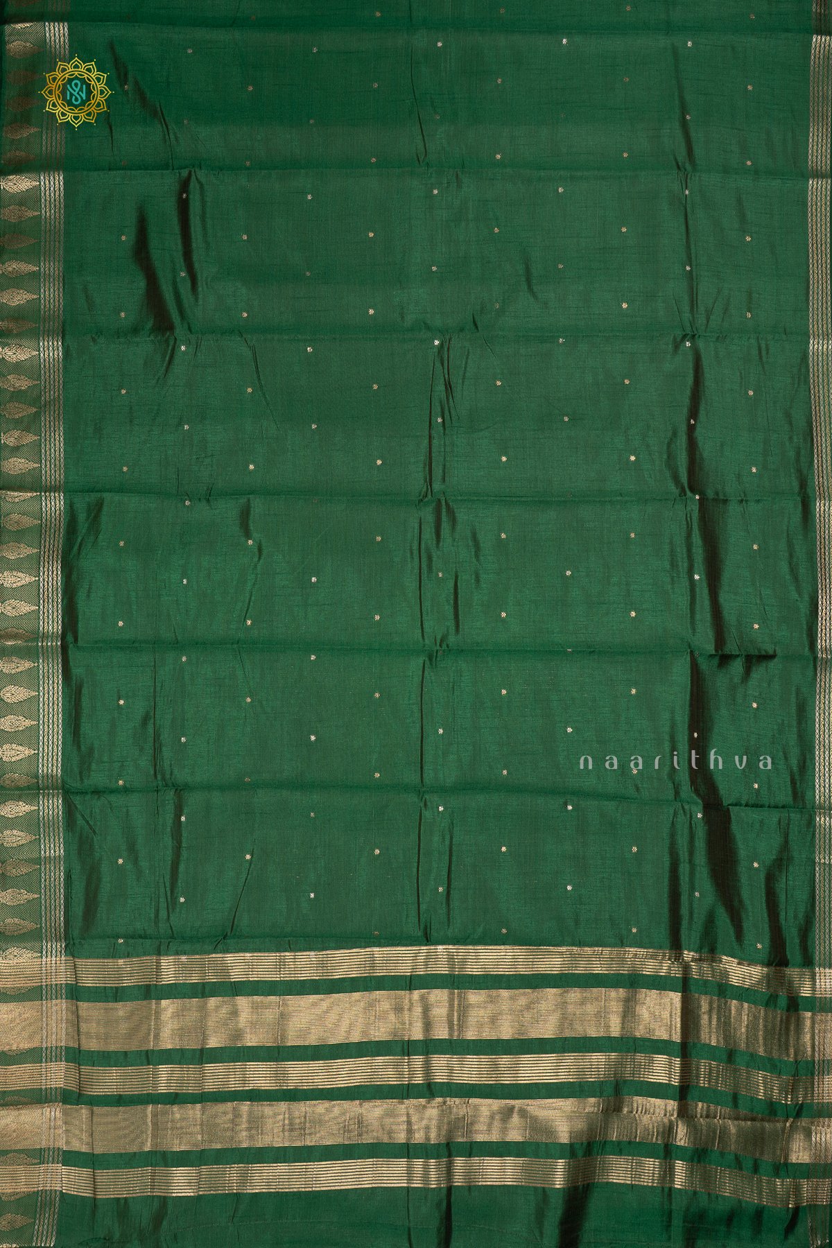 BOTTLE GREEN - SEMI RAW SILK