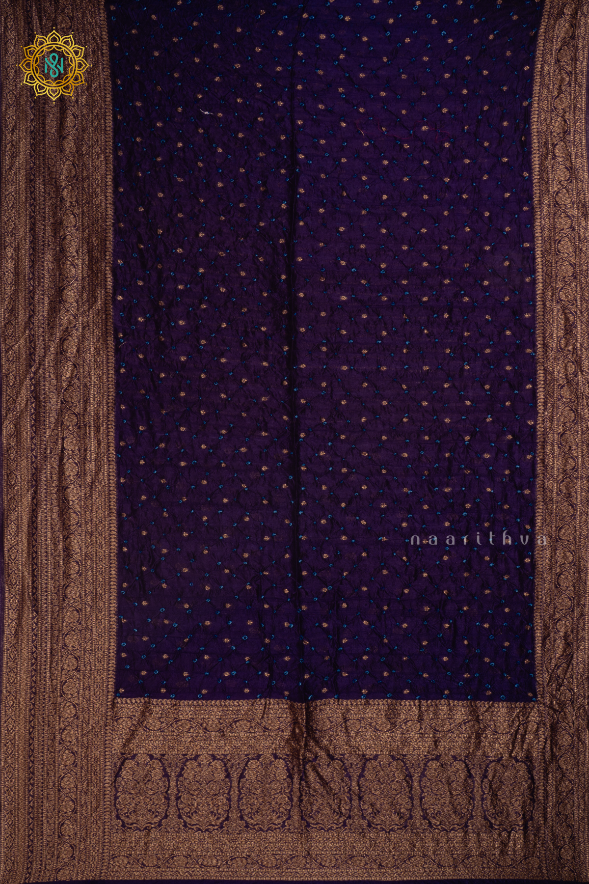 PURPLE - SEMI TUSSAR WITH BANDHINI TIE & DYE SAREE