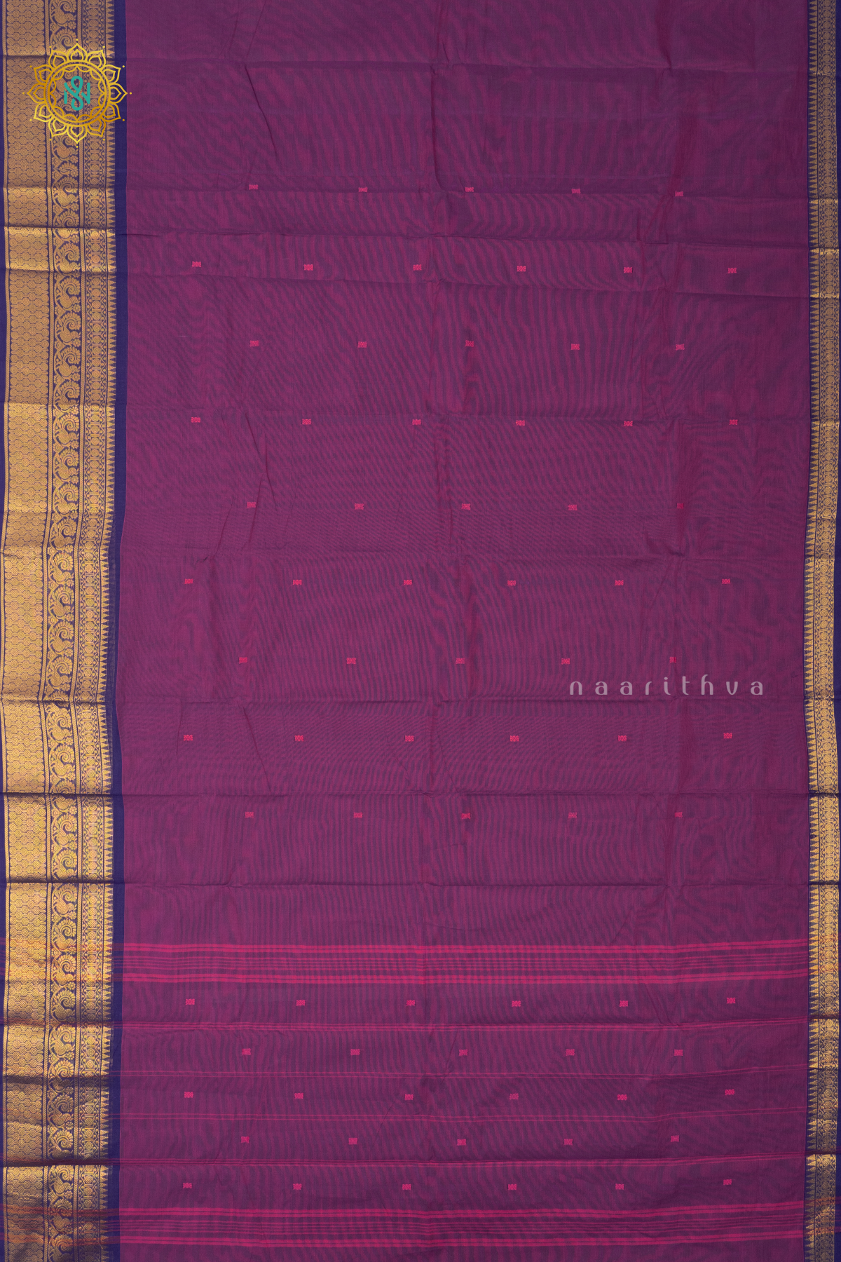 MAGENTA WITH  BLUE - CHETTINAD COTTON