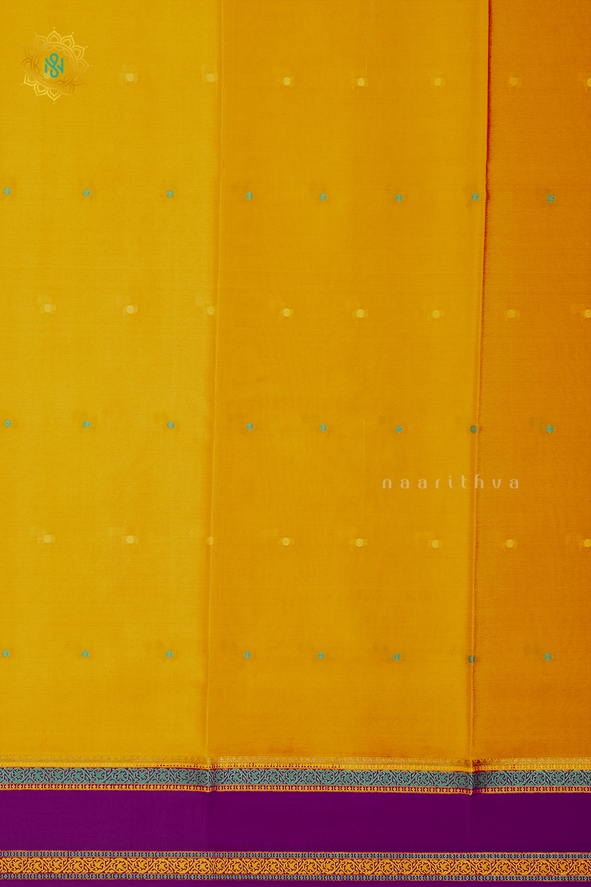 MANGO YELLOW WITH MAGENTA - PURE MYSORE CREPE SILK