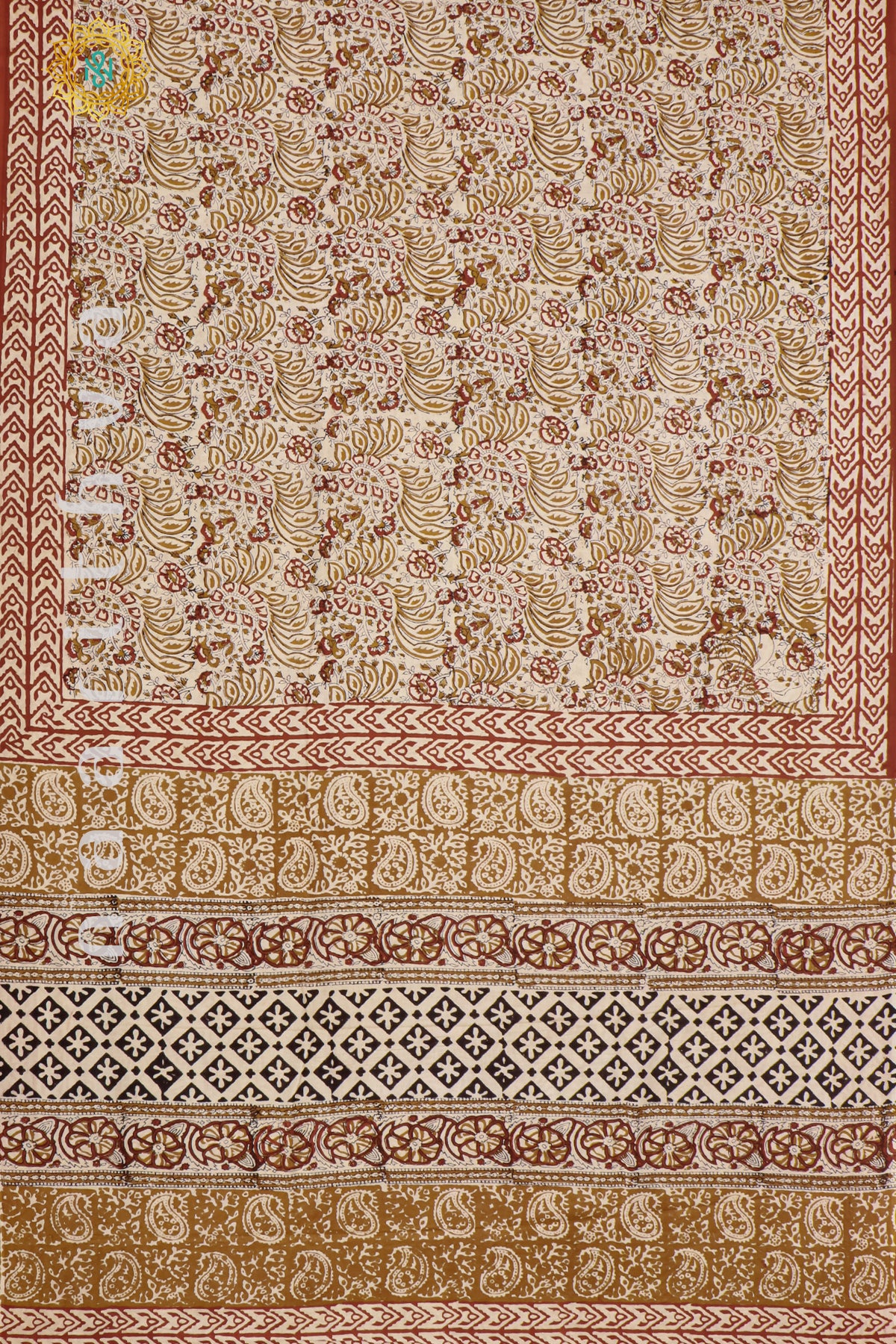 BEIGE WITH RED - MUL COTTON