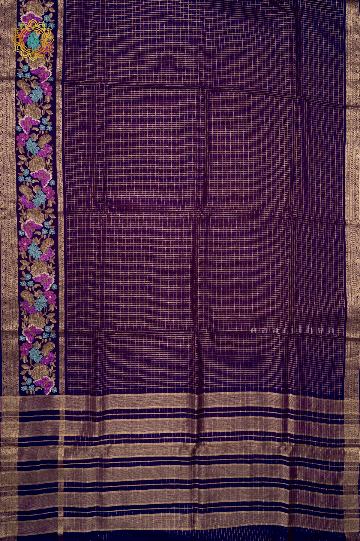 PURPLE - SEMI CREPE SILK WITH EMBROIDERY