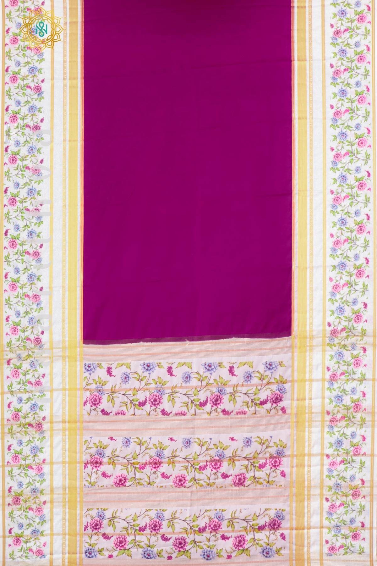 PINK WITH WHITE - SEMI MYSORE SILK