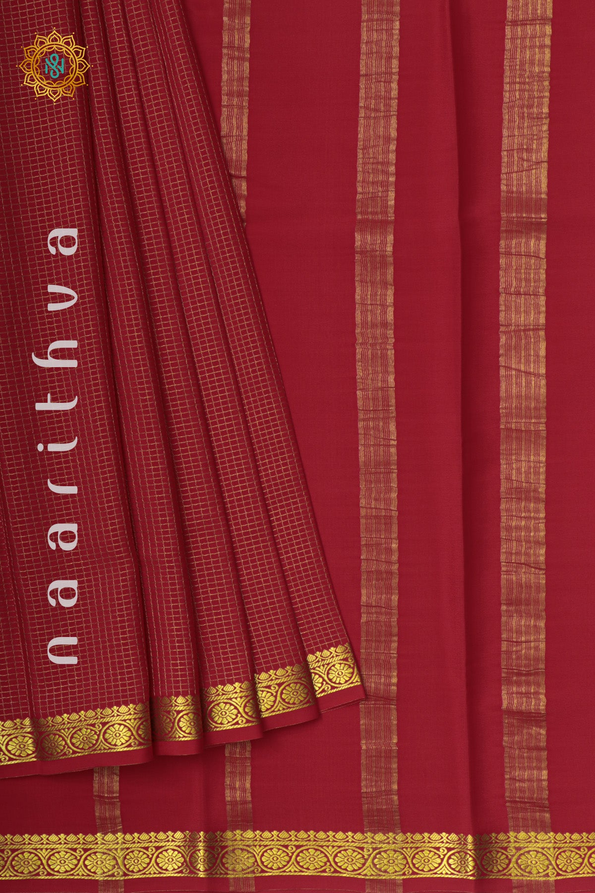 RED - PURE MYSORE CREPE SILK