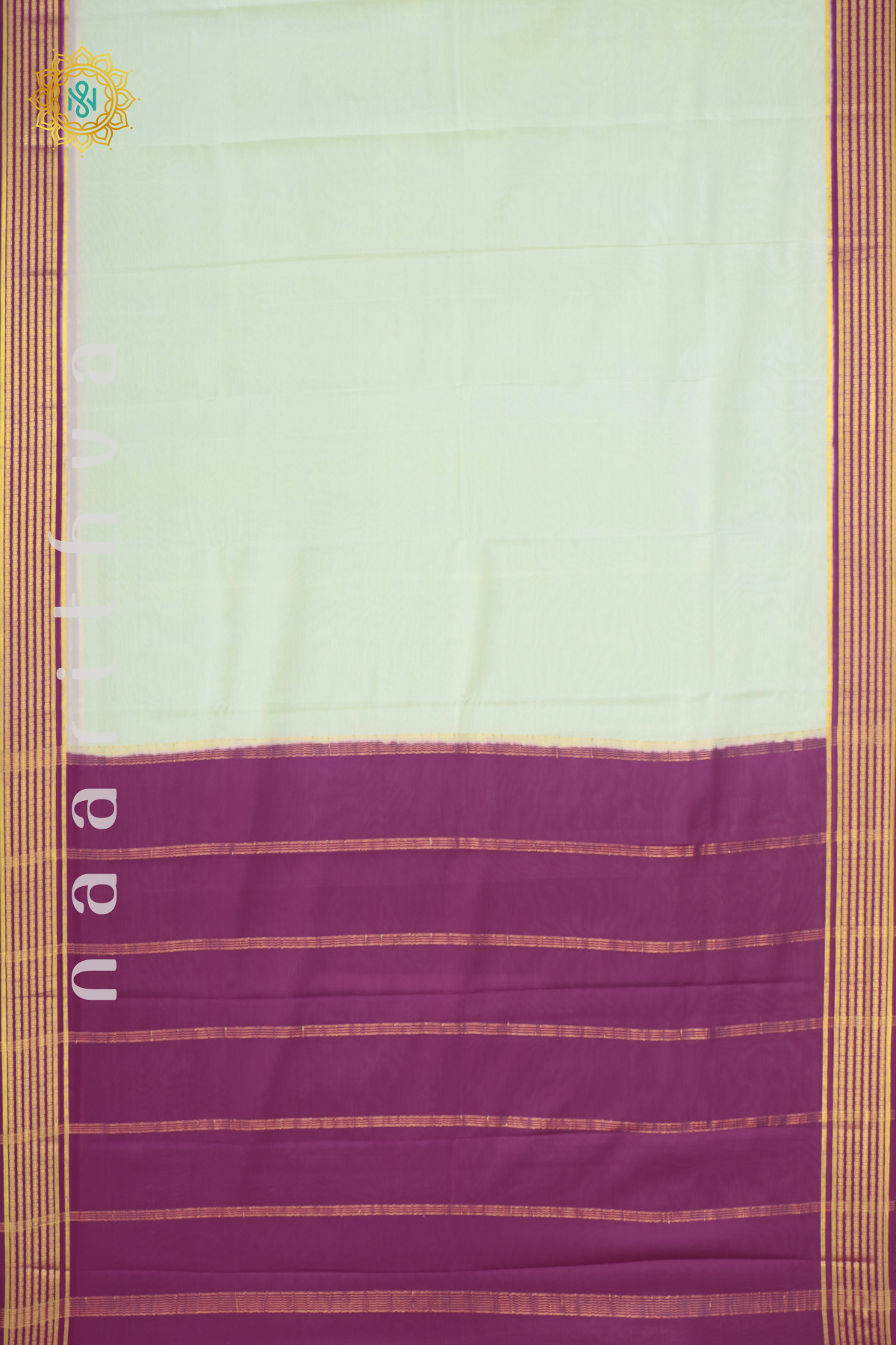 OFF WHITE WITH MAGENTA - PURE MYSORE CREPE SILK