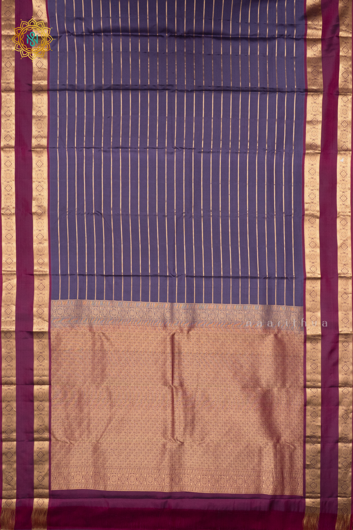 LAVENDER WITH WINE - PURE KANJIVARAM SILK