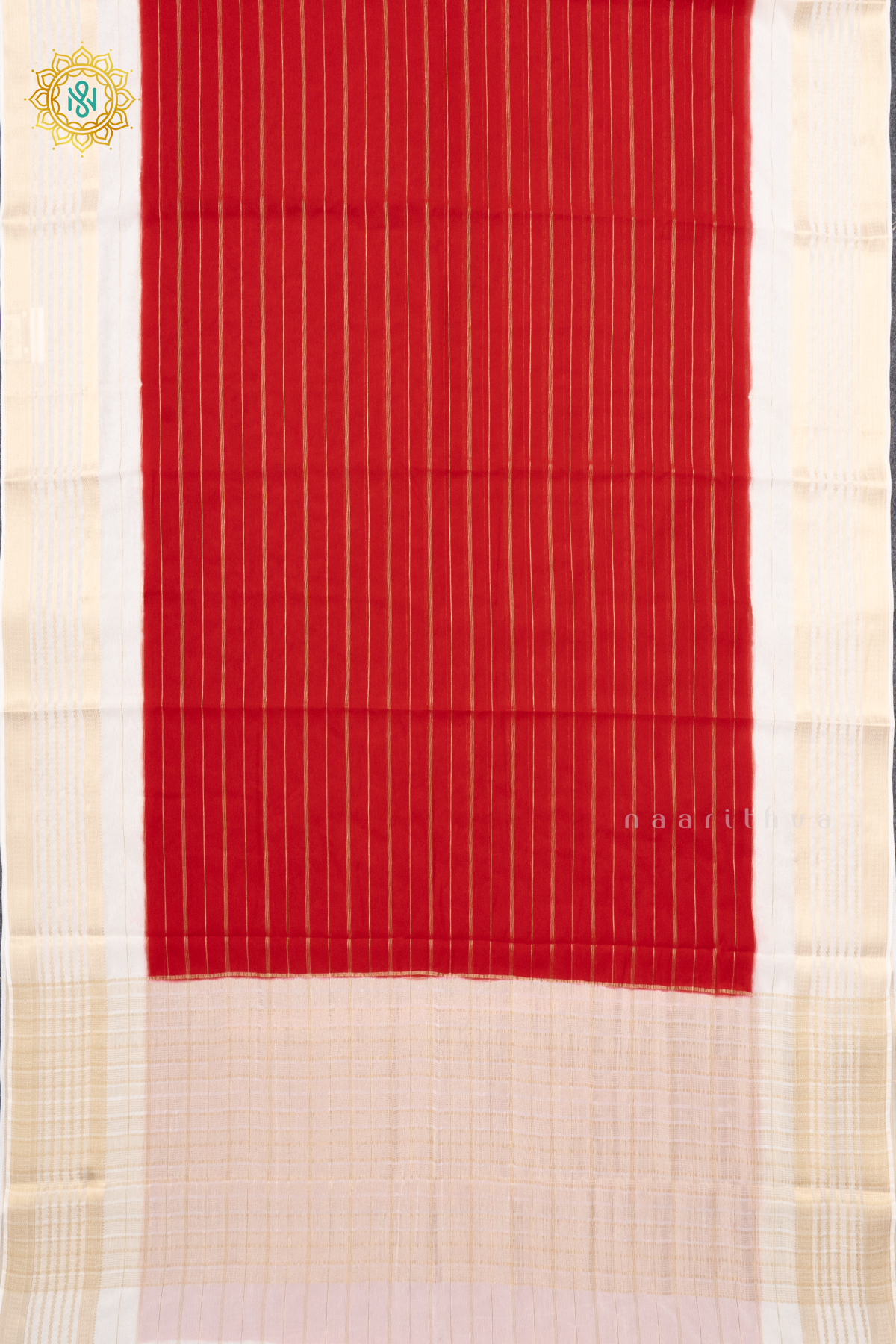 RED WITH WHITE - SEMI GEORGETTE