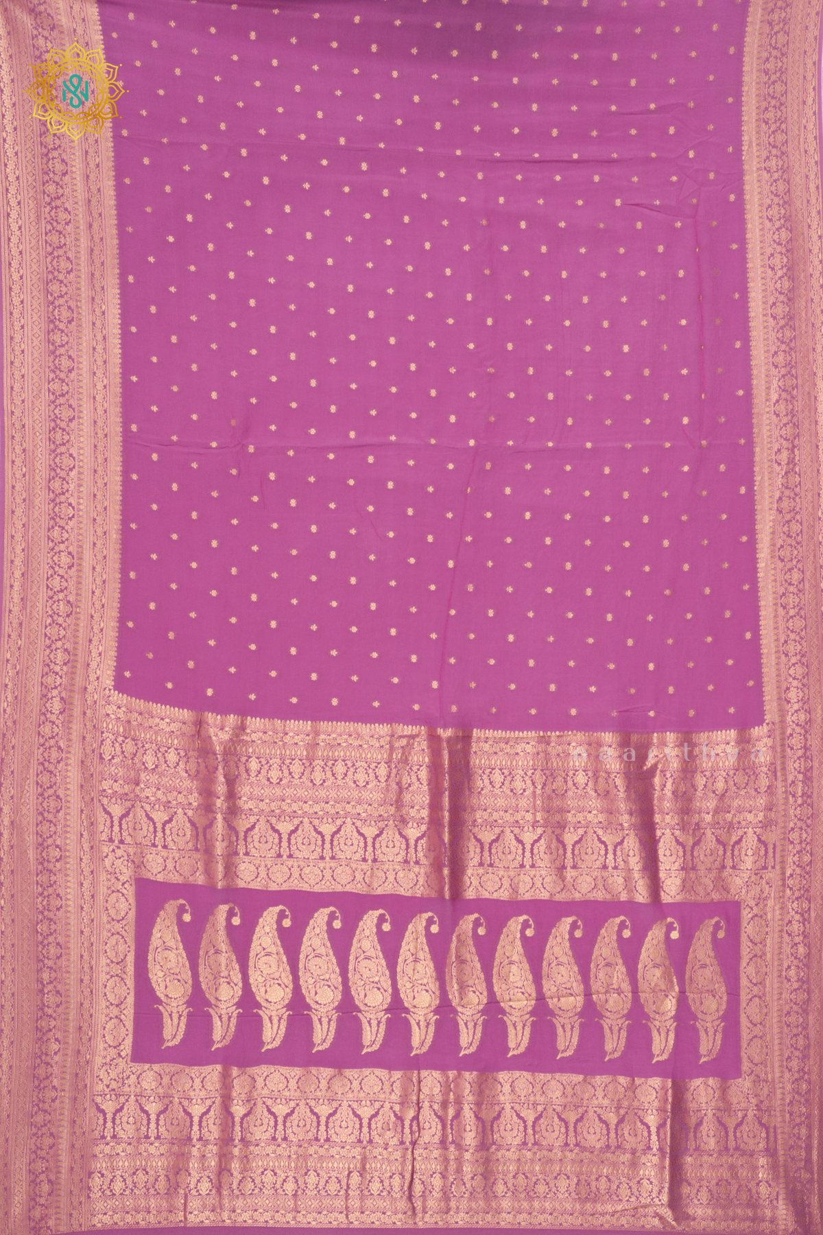 PINKISH LAVENDER - SEMI BANARASI CREPE