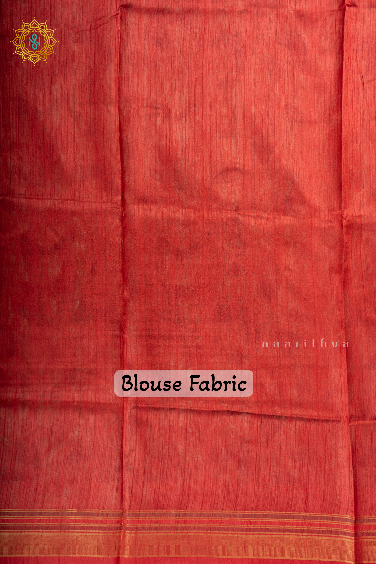 Black With Red Semi Tussar Silk With Printed Body With Zari Border & Pallu
