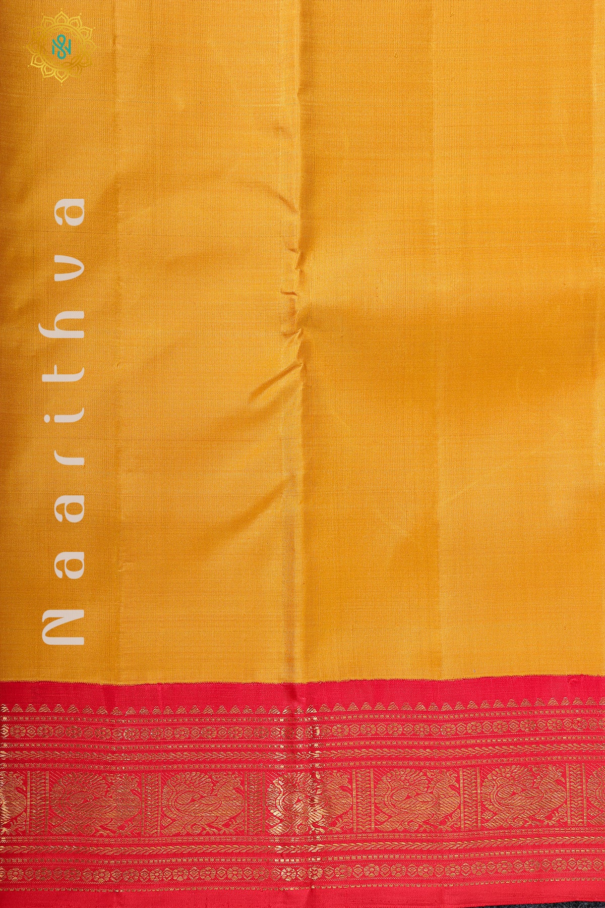 YELLOW WITH PINKISH RED - PURE KANJIVARAM SILK