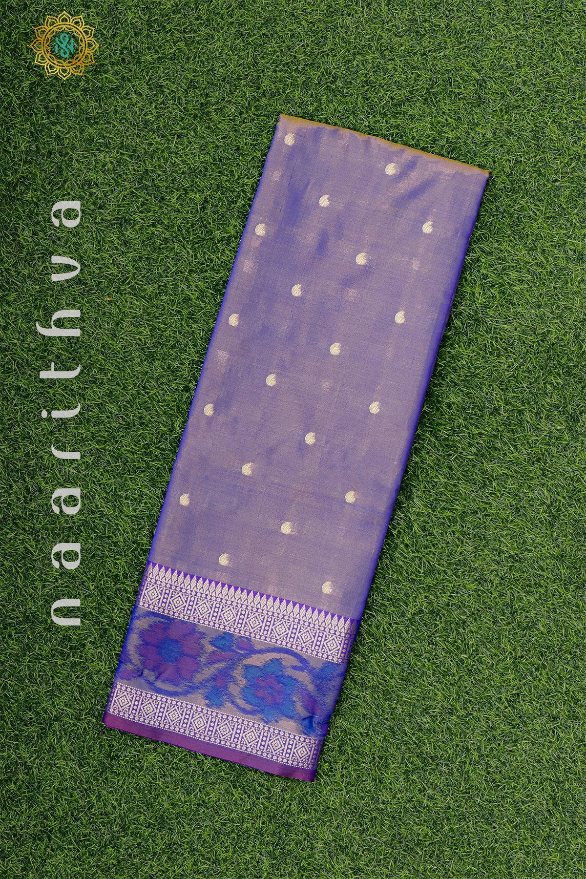 DUAL SHADE OF PURPLE WITH PINK - SEMI KANCHI