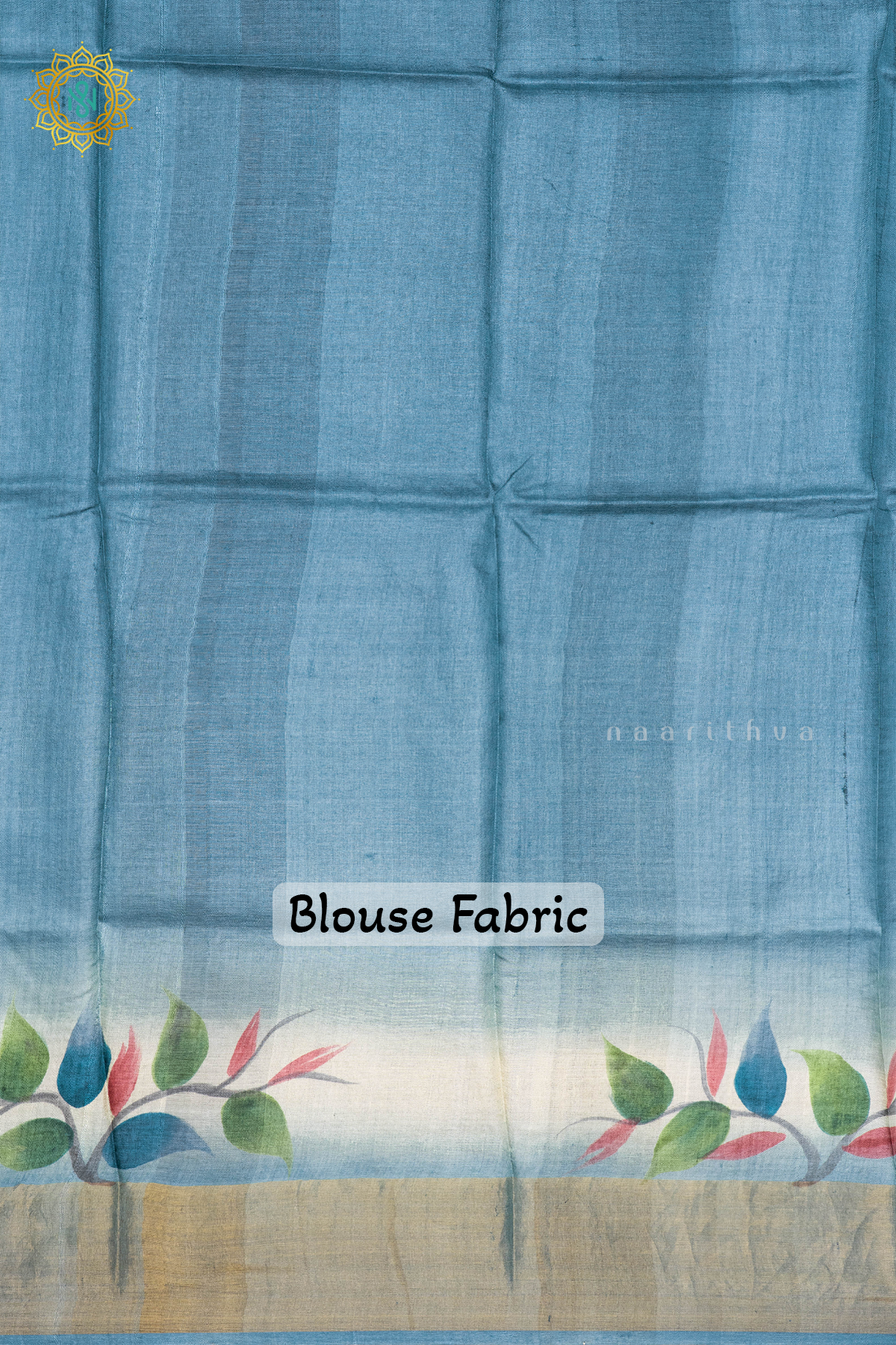 SAGE GREEN WITH AQUA BLUE - PURE TUSSAR SILK